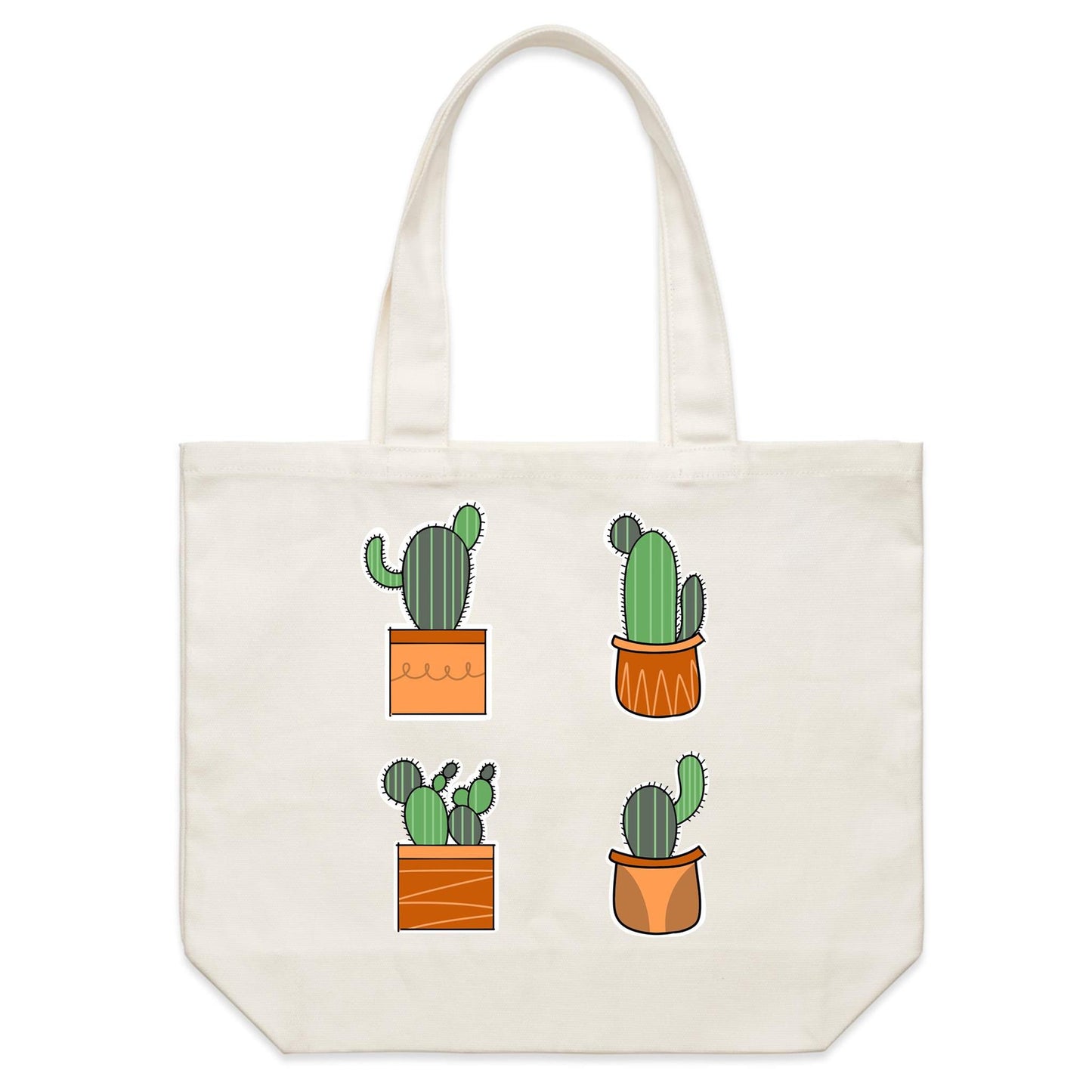 Earthfolk Canvas Tote Bag - Cacti - The Crescent Moon