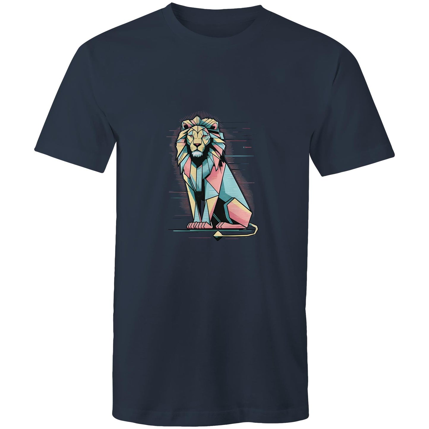 Men's Earthfolk T shirt - Geo Lion - The Crescent Moon
