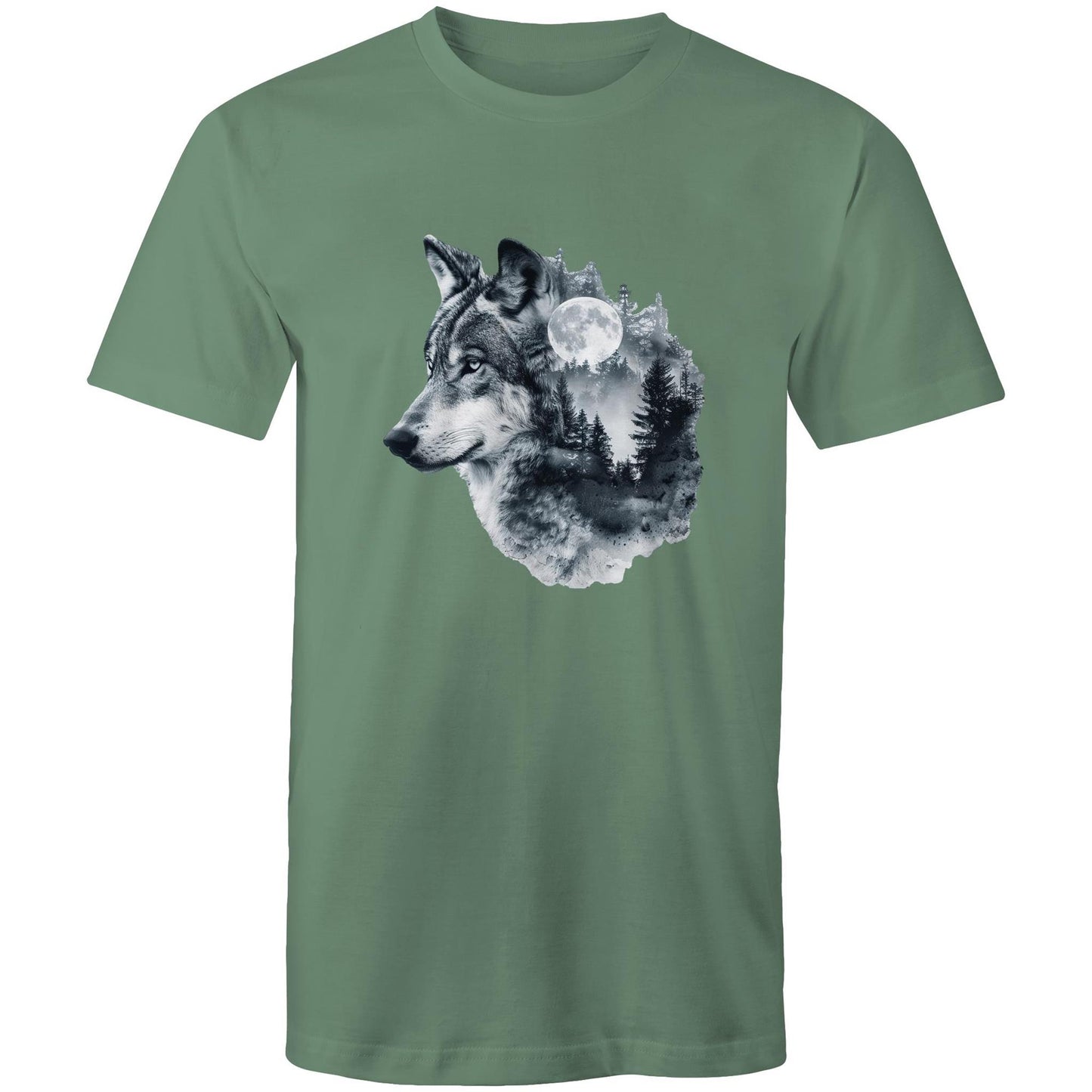 Men's Earthfolk T shirt - Howl of the Moon - The Crescent Moon