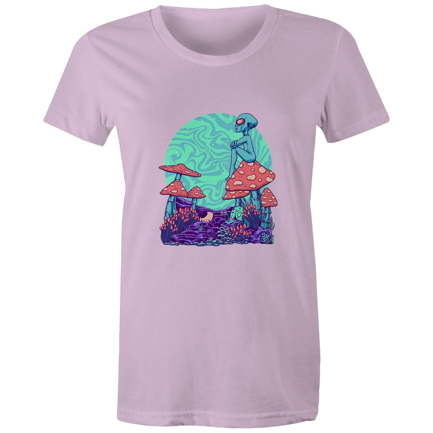 Women's Earthfolk T shirt - Trippy Vibes - The Crescent Moon