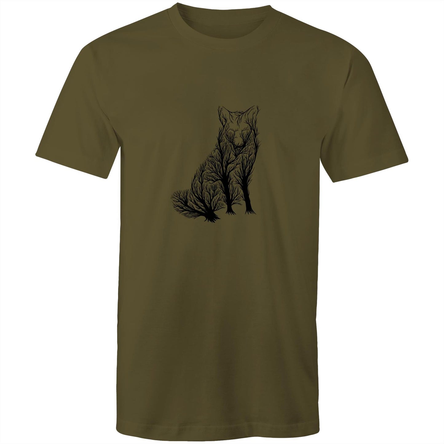 Men's Earthfolk T shirt - Fox Tree - The Crescent Moon