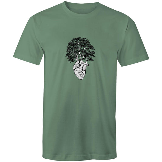 Earthfolk Printed T shirt - Mens Relaxed Fit - Grow a Heart - The Crescent Moon