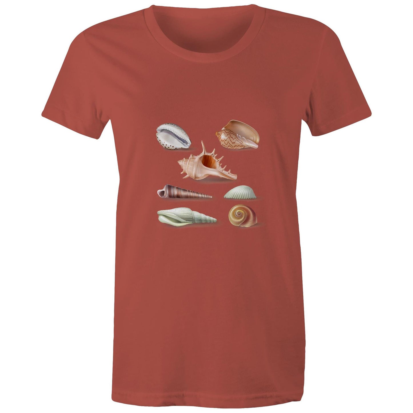 Women's Earthfolk T shirt - Shells - The Crescent Moon