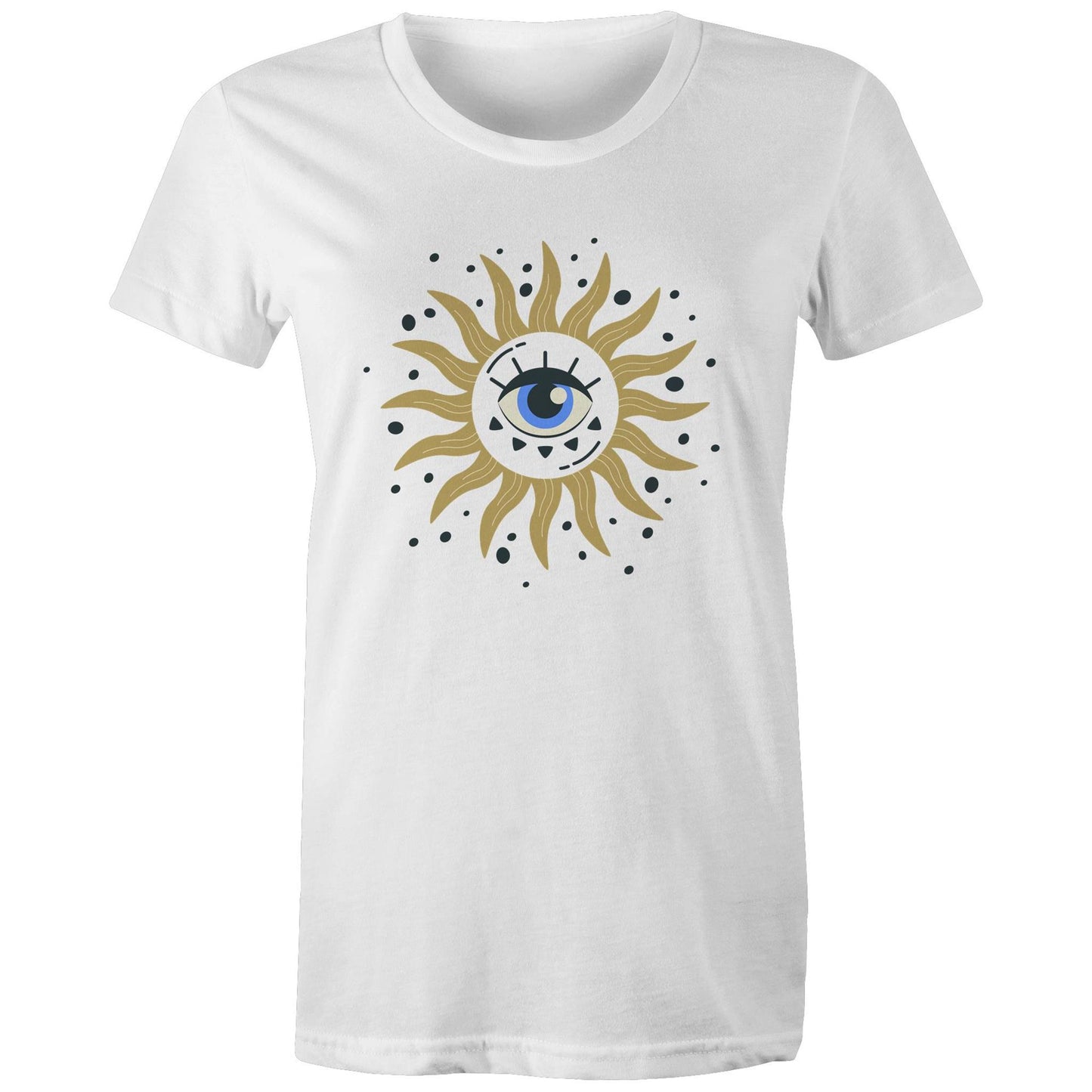 Women's earthfolk T shirt - Eye to the Soul - The Crescent Moon