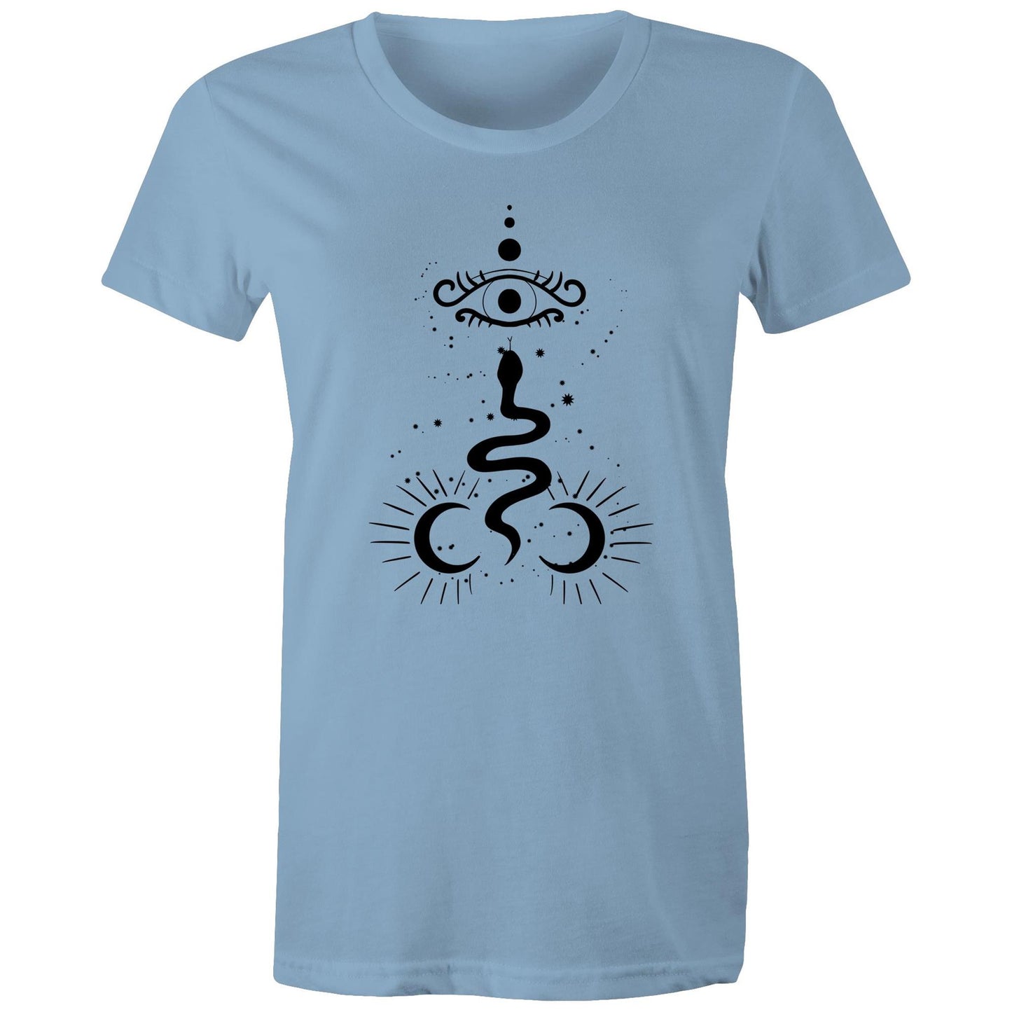 Women's Earthfolk T shirt - Mystery Serpent - The Crescent Moon