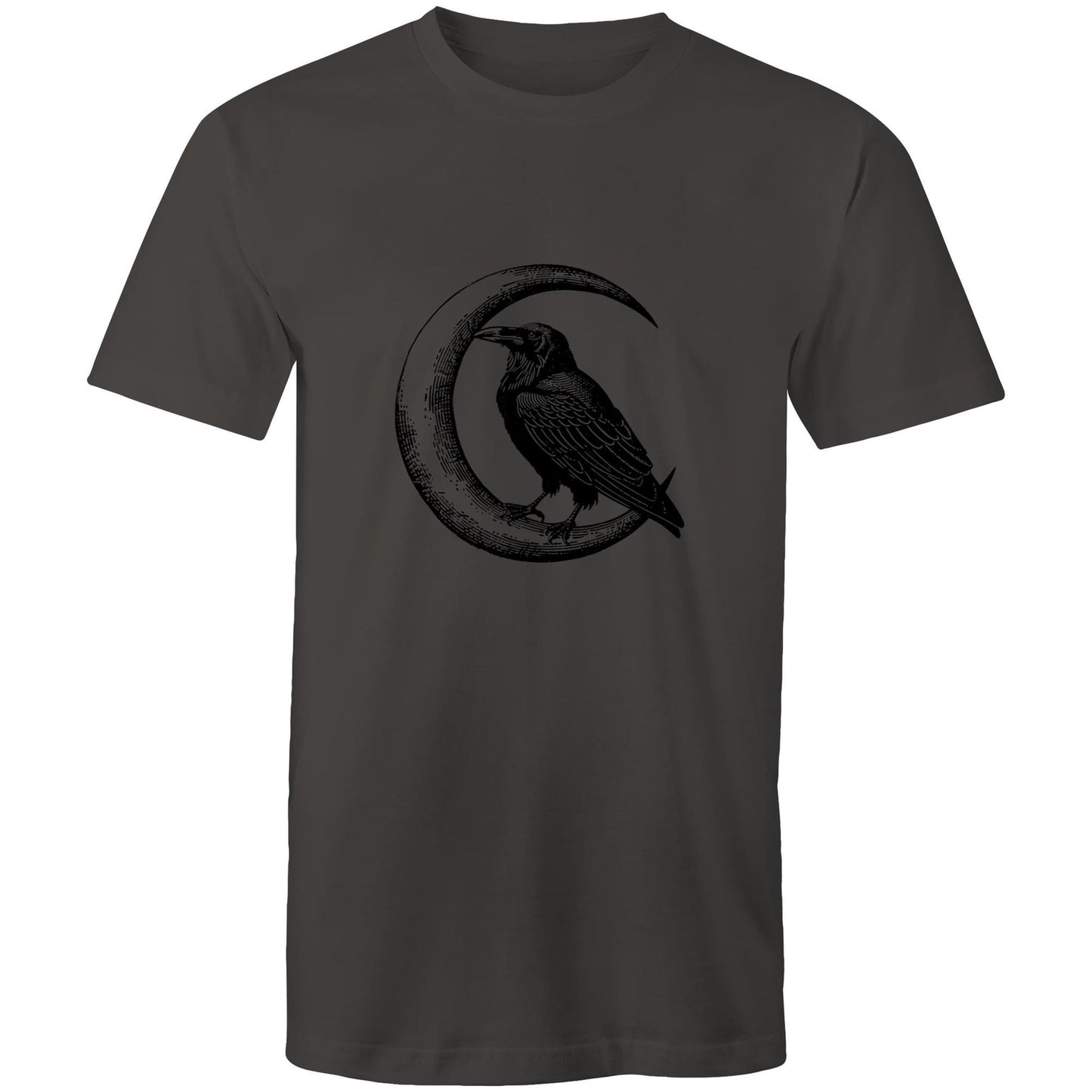 Men's Earthfolk Printed T shirt - Crow and Moon - The Crescent Moon