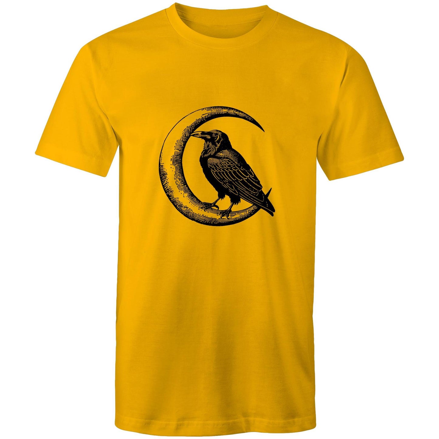 Men's Earthfolk Printed T shirt - Crow and Moon - The Crescent Moon