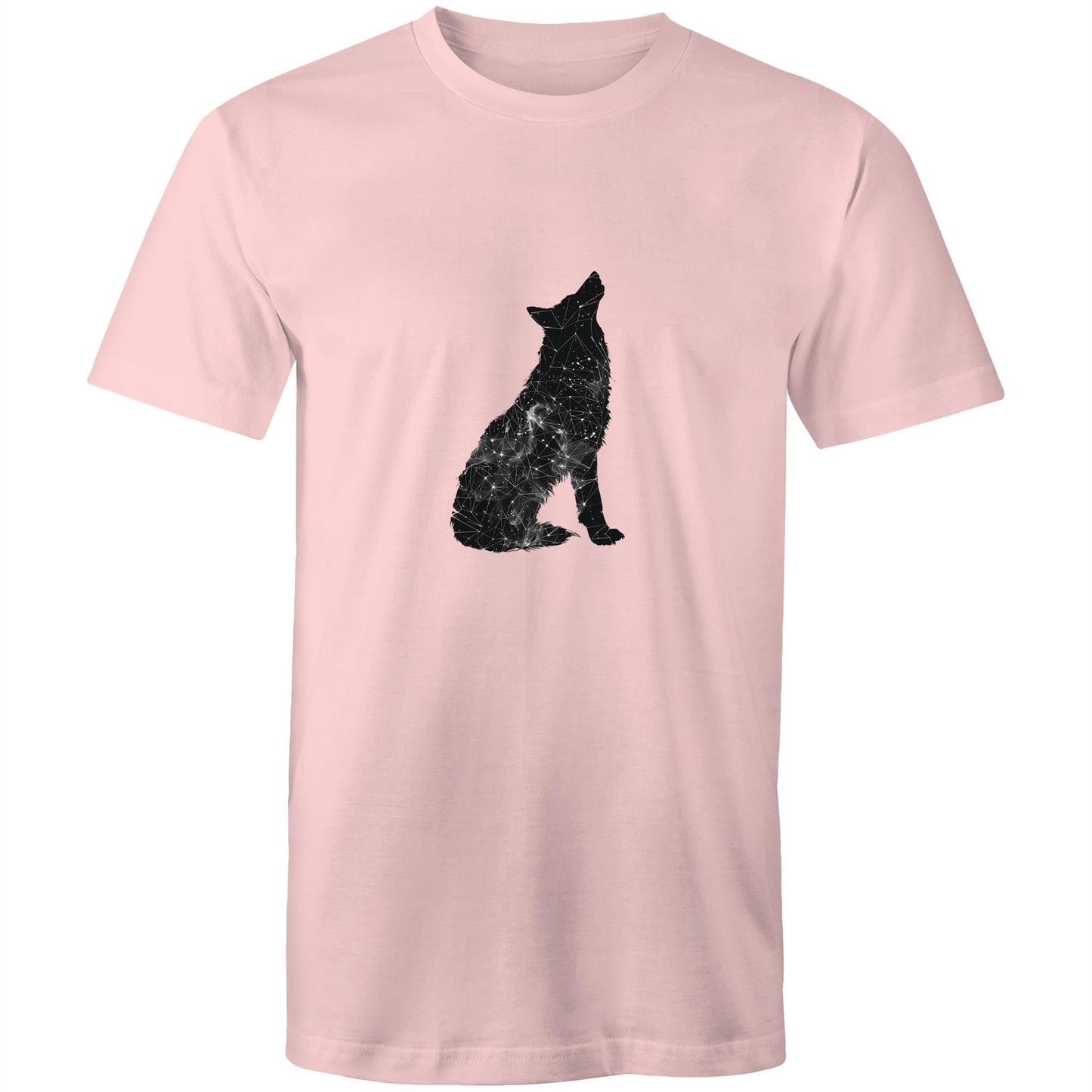 Men's Earthfolk Printed T shirt - Constellation Wolf - The Crescent Moon