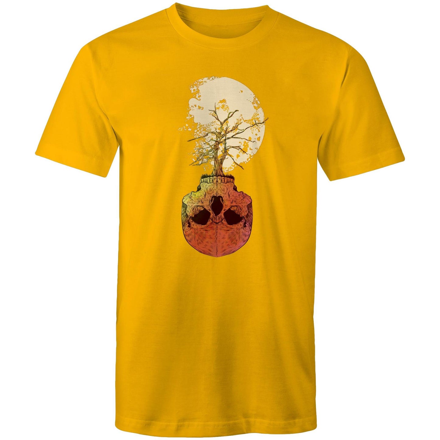 Mens Earthfolk Printed Tshirt - Skull tree - The Crescent Moon
