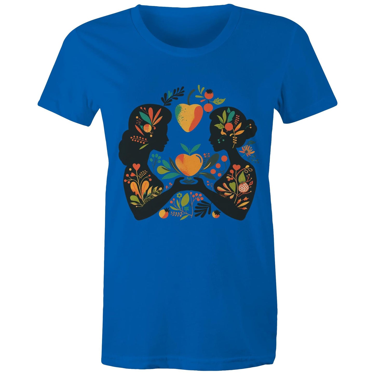 Women's Earthfolk T shirt - Folk Art - The Crescent Moon