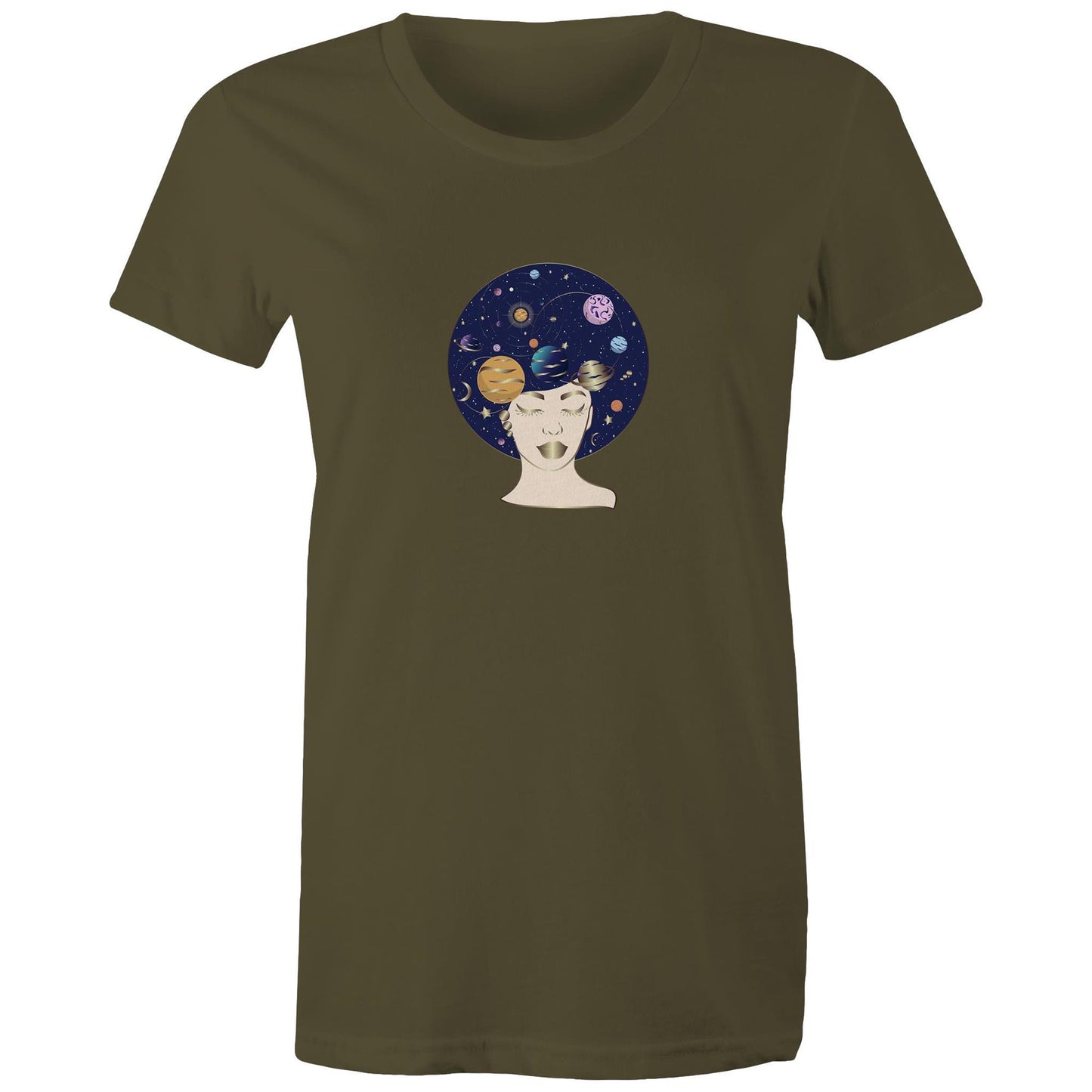 Women's Earthfolk Printed T shirt - Lady of the Galaxy