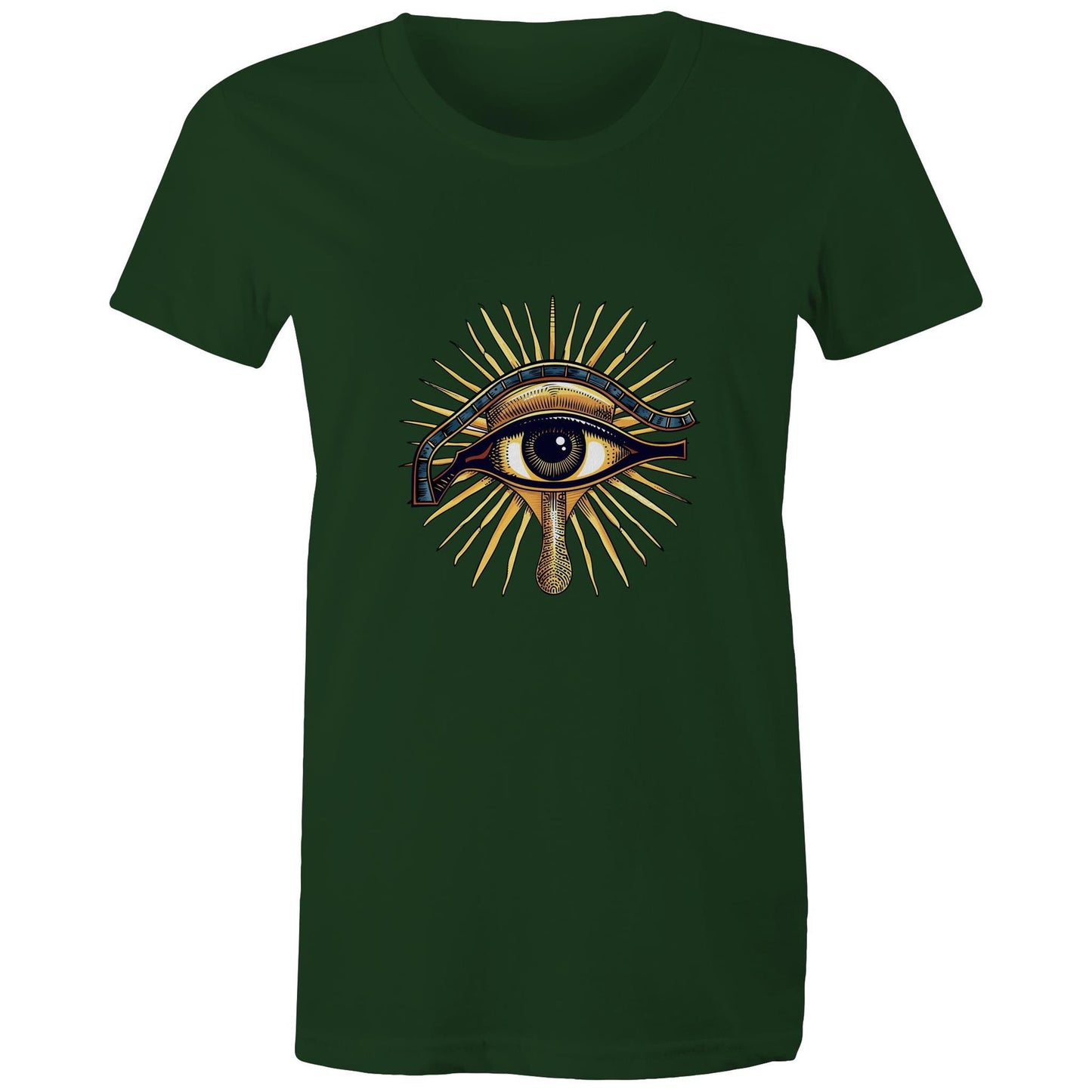 Women's Earthfolk T shirt - Eye of Horus - The Crescent Moon