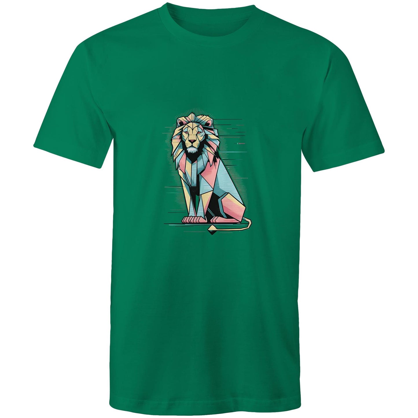 Men's Earthfolk T shirt - Geo Lion - The Crescent Moon
