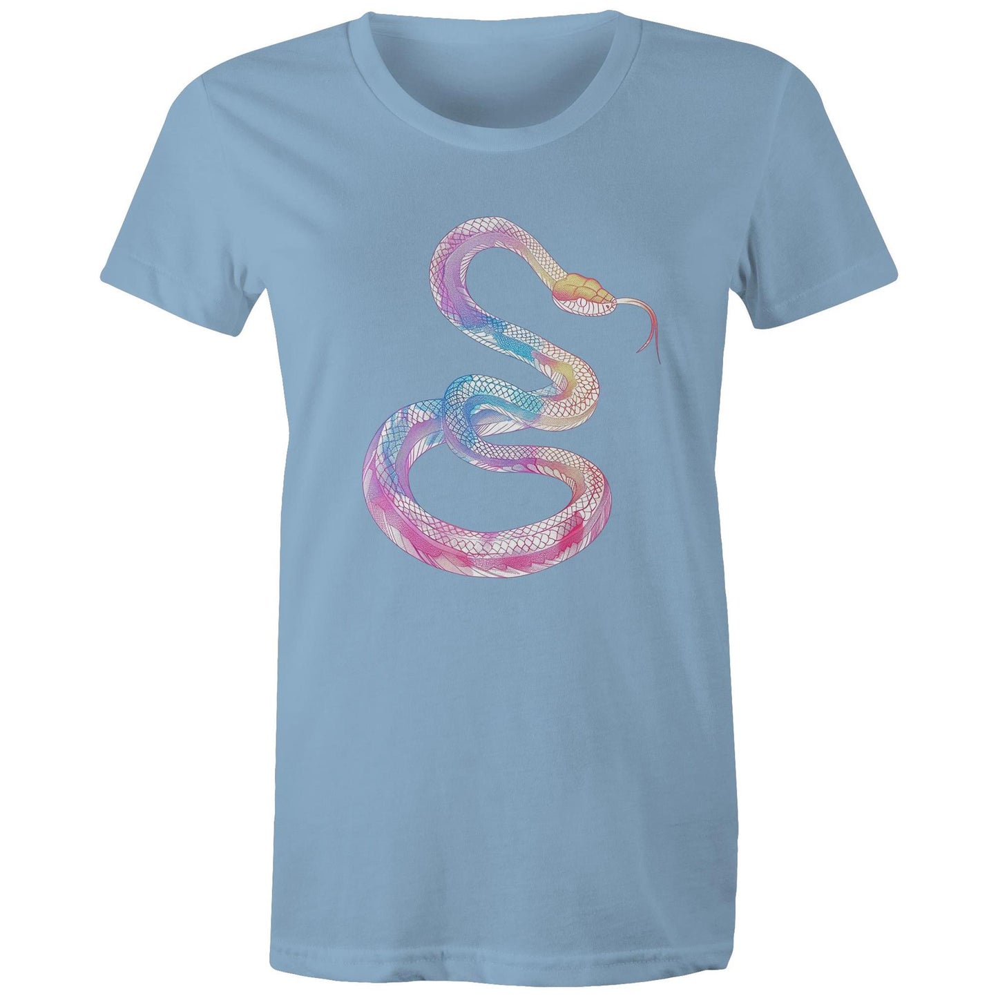 Women's Earthfolk T shirt - Rainbow Serpent - The Crescent Moon