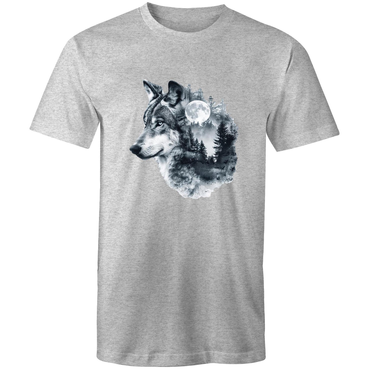 Men's Earthfolk T shirt - Howl of the Moon - The Crescent Moon