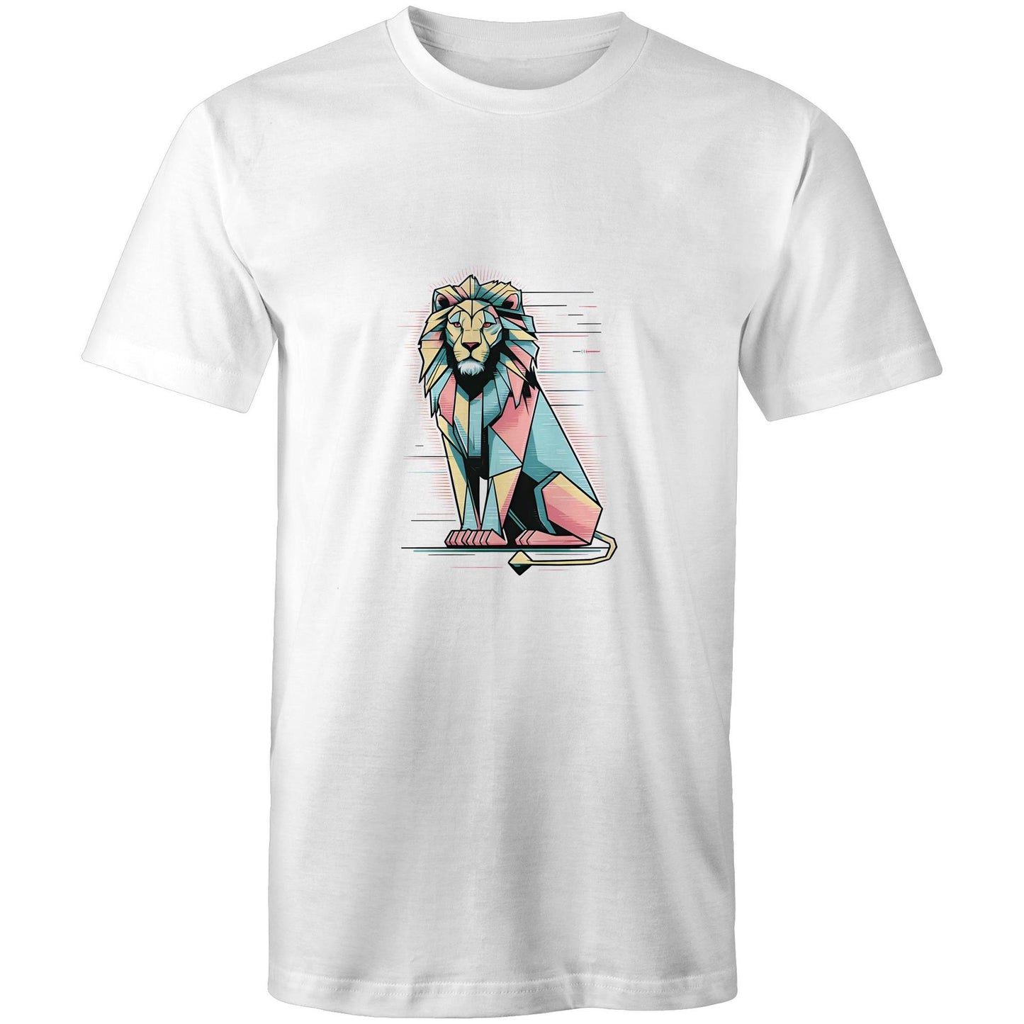 Men's Earthfolk T shirt - Geo Lion - The Crescent Moon