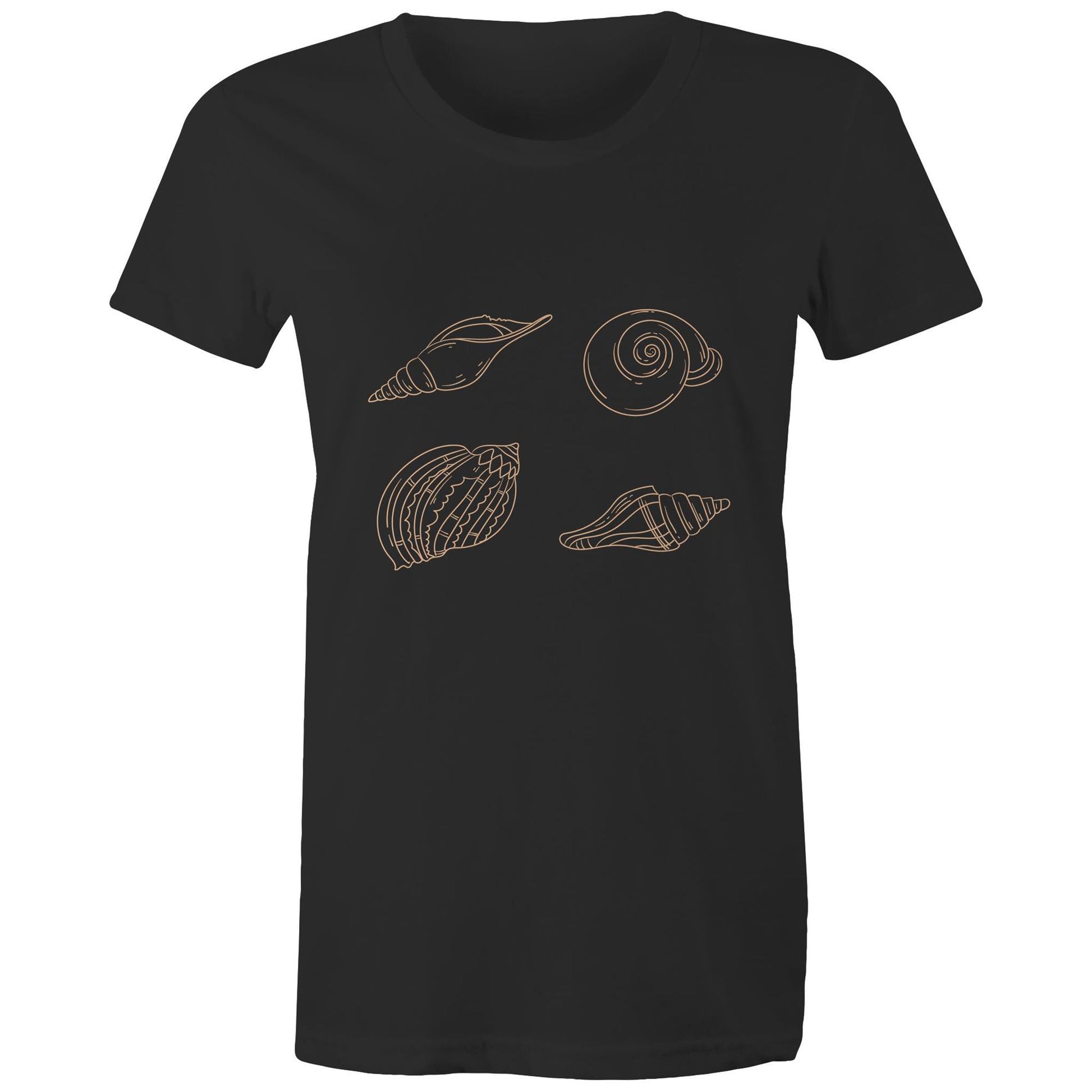 Women's Organic Earthfolk T shirt - Shells - The Crescent Moon