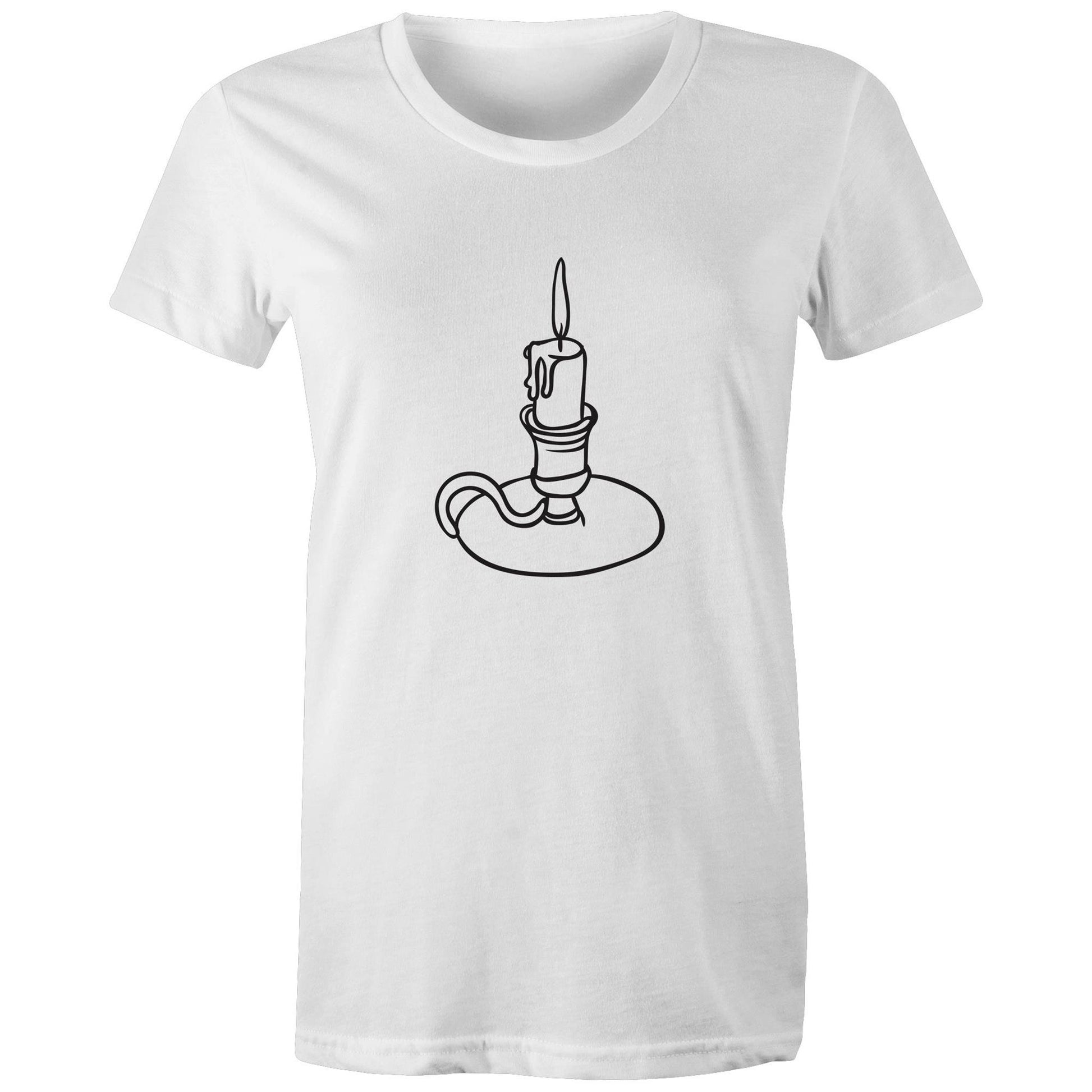 Women's Earthfolk T shirt - By Candle Light - The Crescent Moon