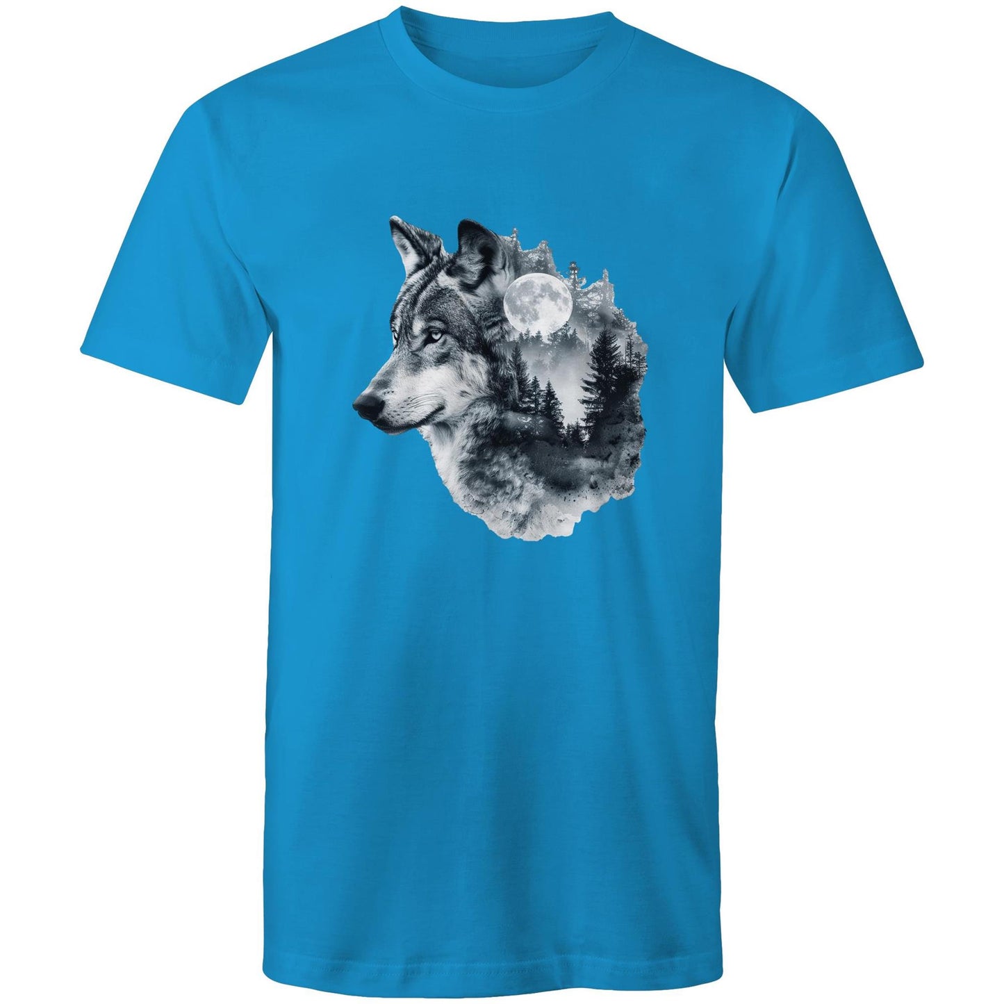 Men's Earthfolk T shirt - Howl of the Moon - The Crescent Moon