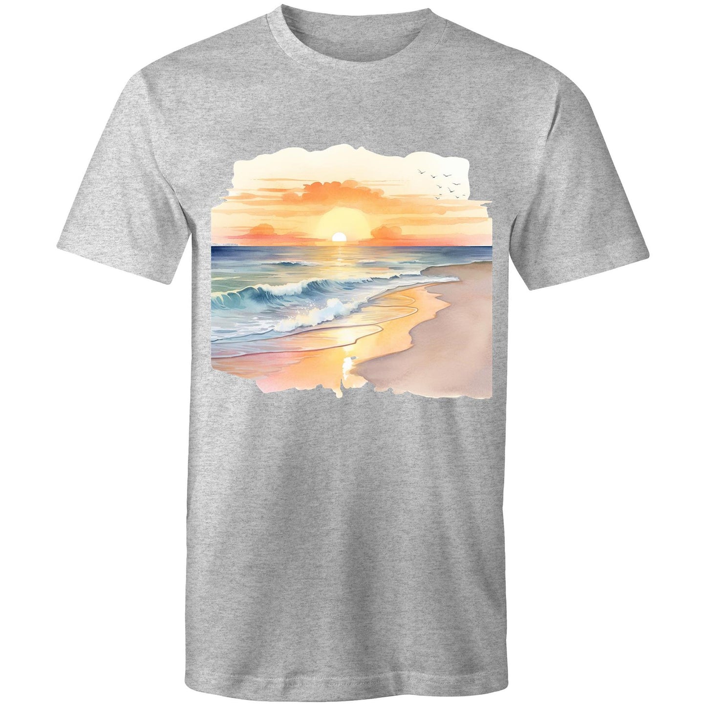 Men's Earthfolk Printed T shirt - Water colour Sunset - The Crescent Moon