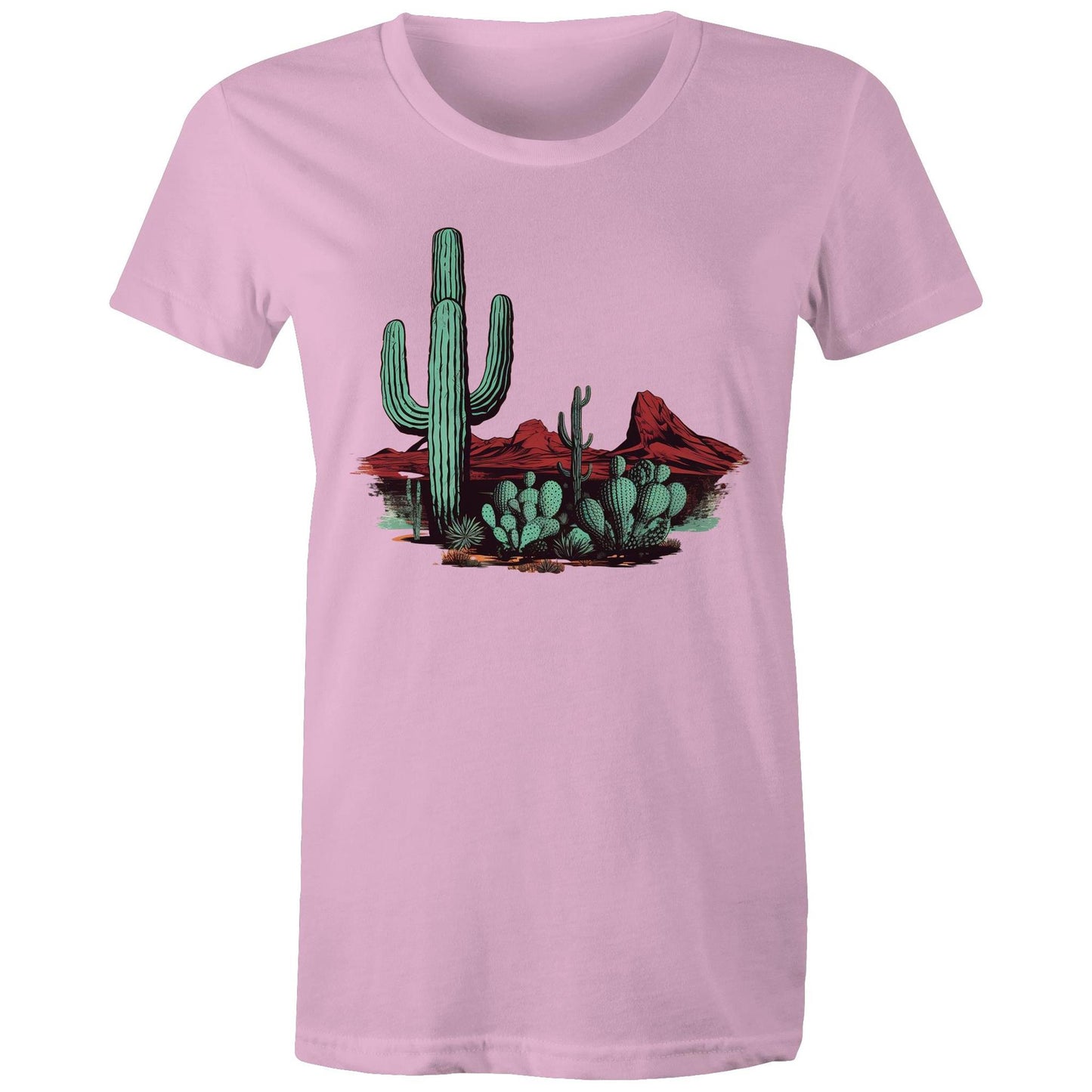 Women's Earthfolk T shirt - Cactus Desert - The Crescent Moon
