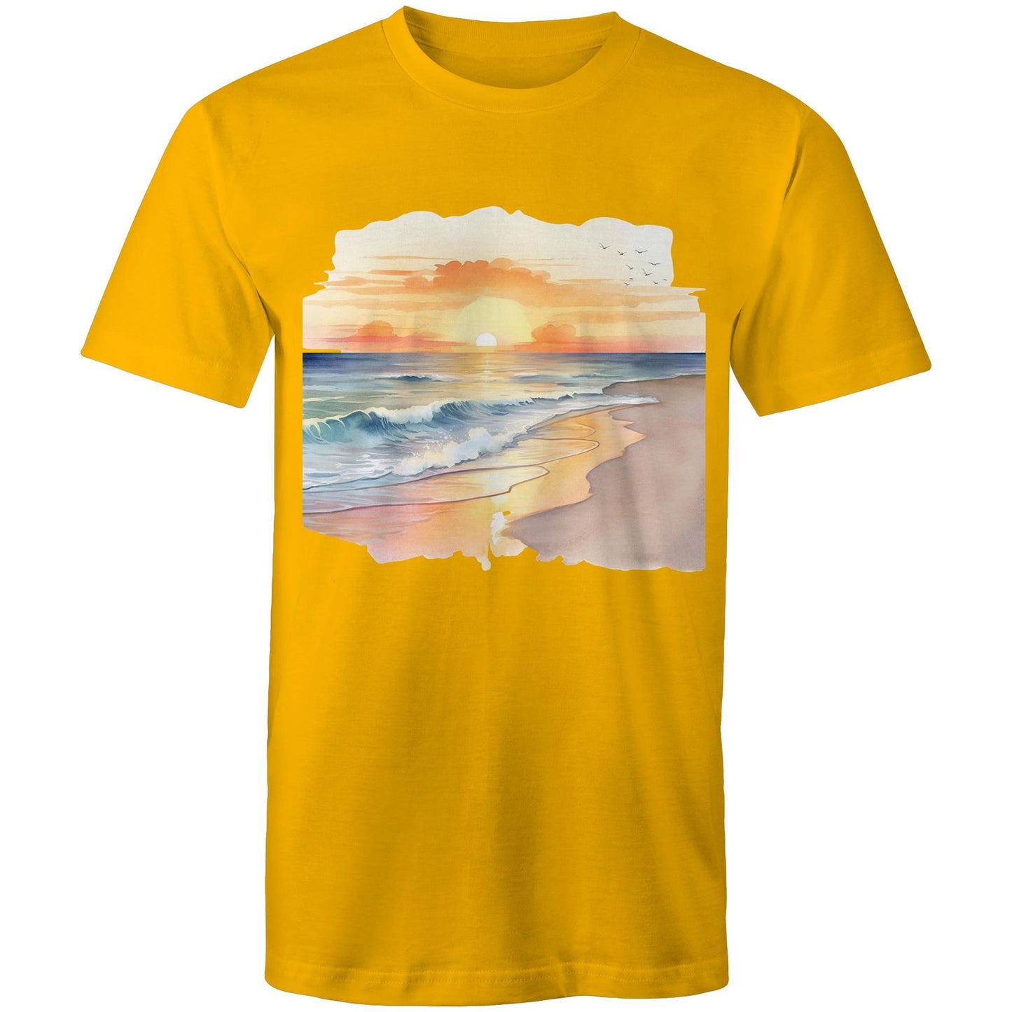 Men's Earthfolk Printed T shirt - Water colour Sunset - The Crescent Moon
