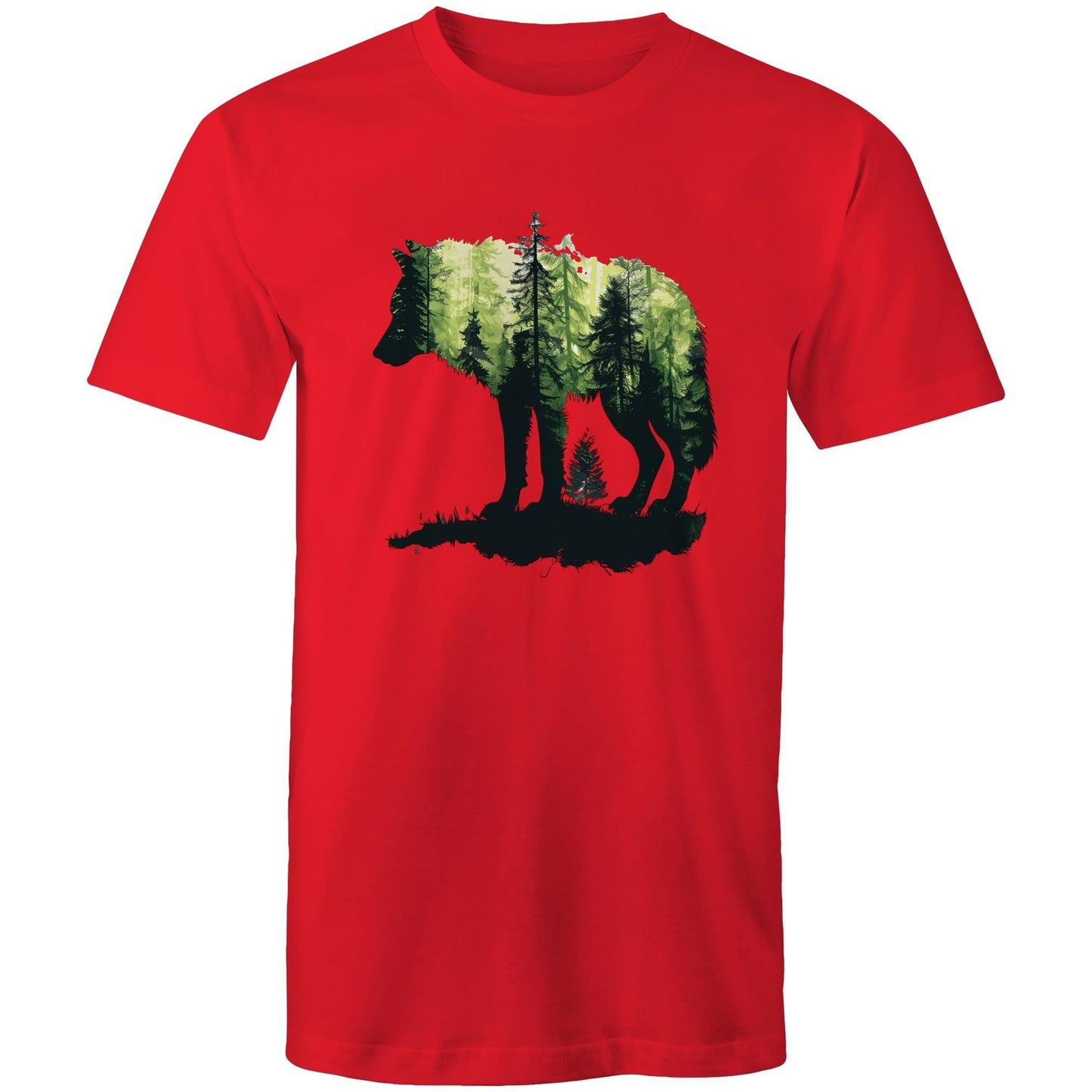 Men's Earthfolk T shirt Forest Wolf - The Crescent Moon