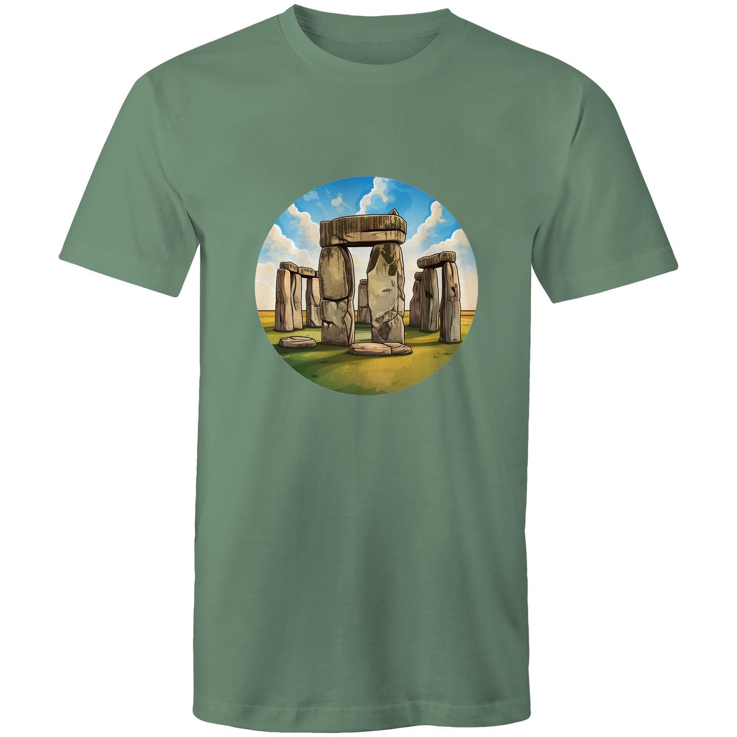 Men's Earthfolk T shirt - The Stone Circle - The Crescent Moon