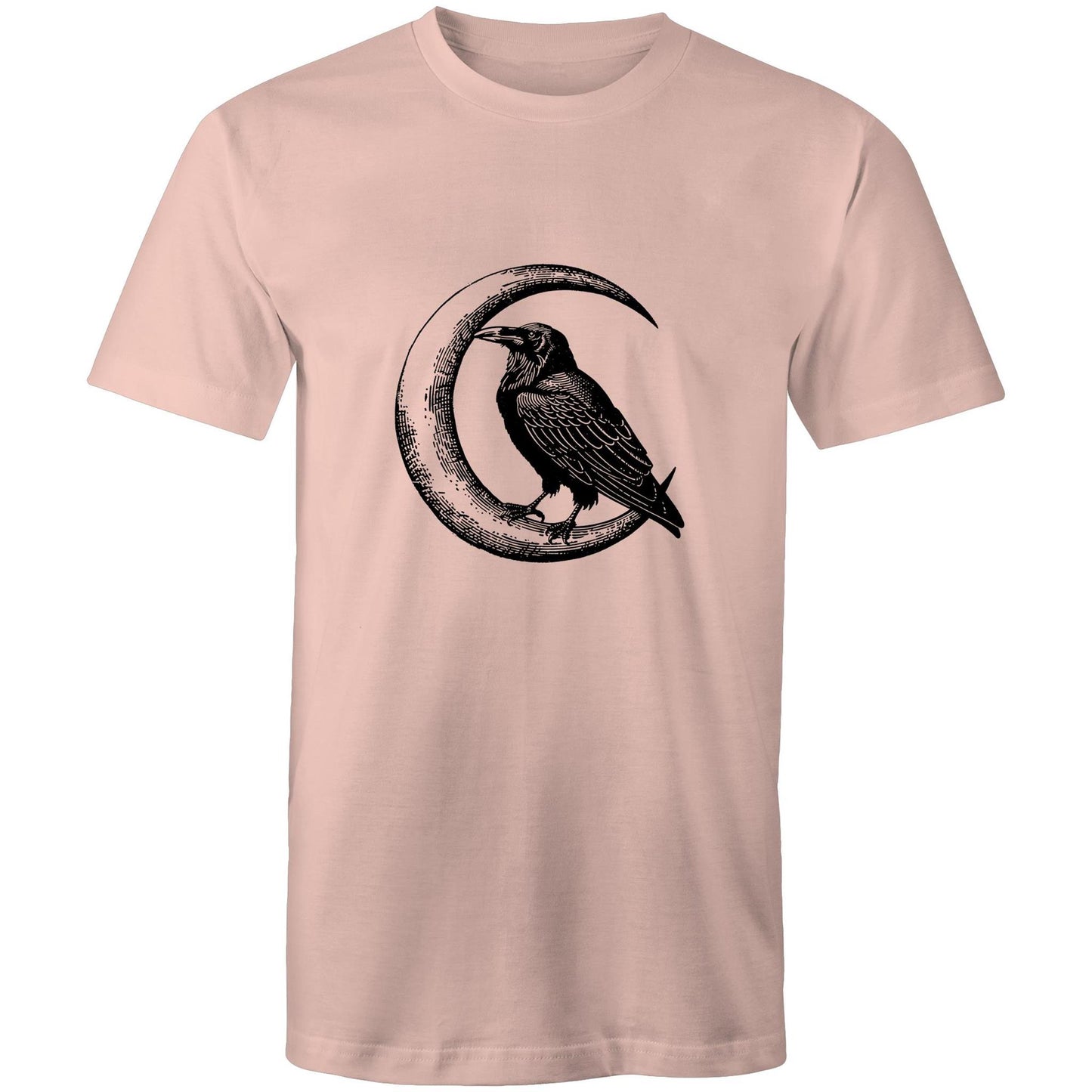 Men's Earthfolk Printed T shirt - Crow and Moon - The Crescent Moon