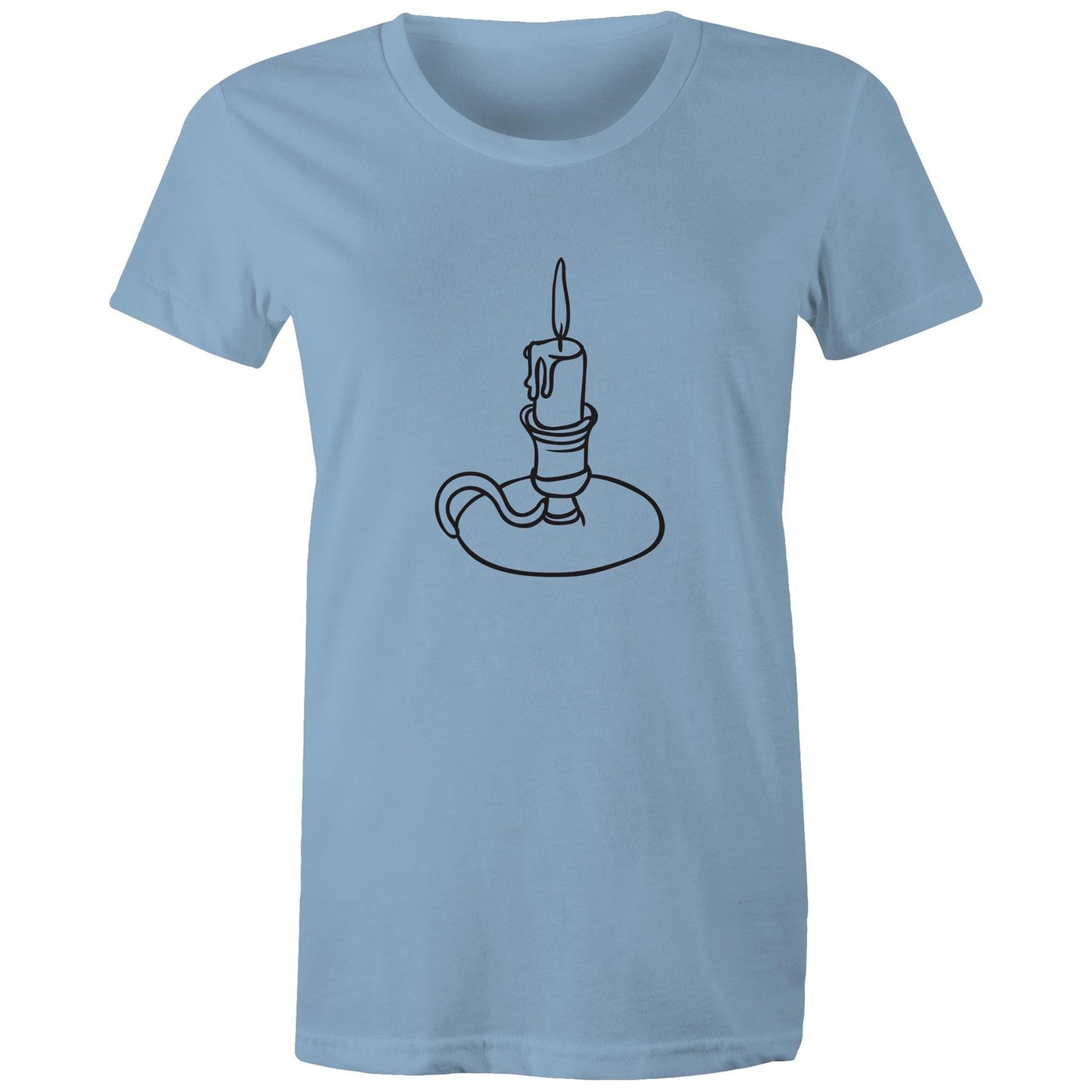 Women's Earthfolk T shirt - By Candle Light - The Crescent Moon