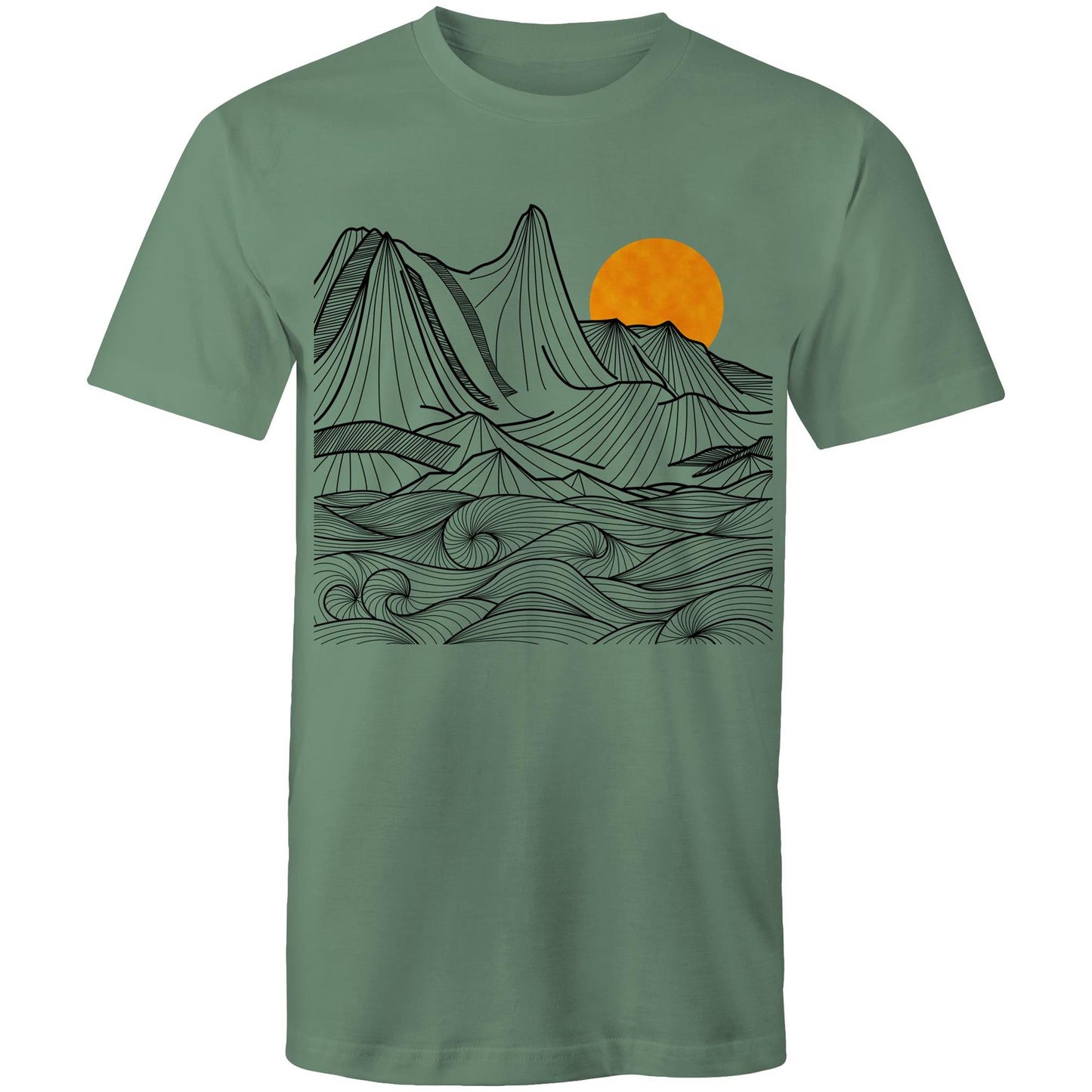Men's Earthfolk T shirt - Mountain Swirls - The Crescent Moon