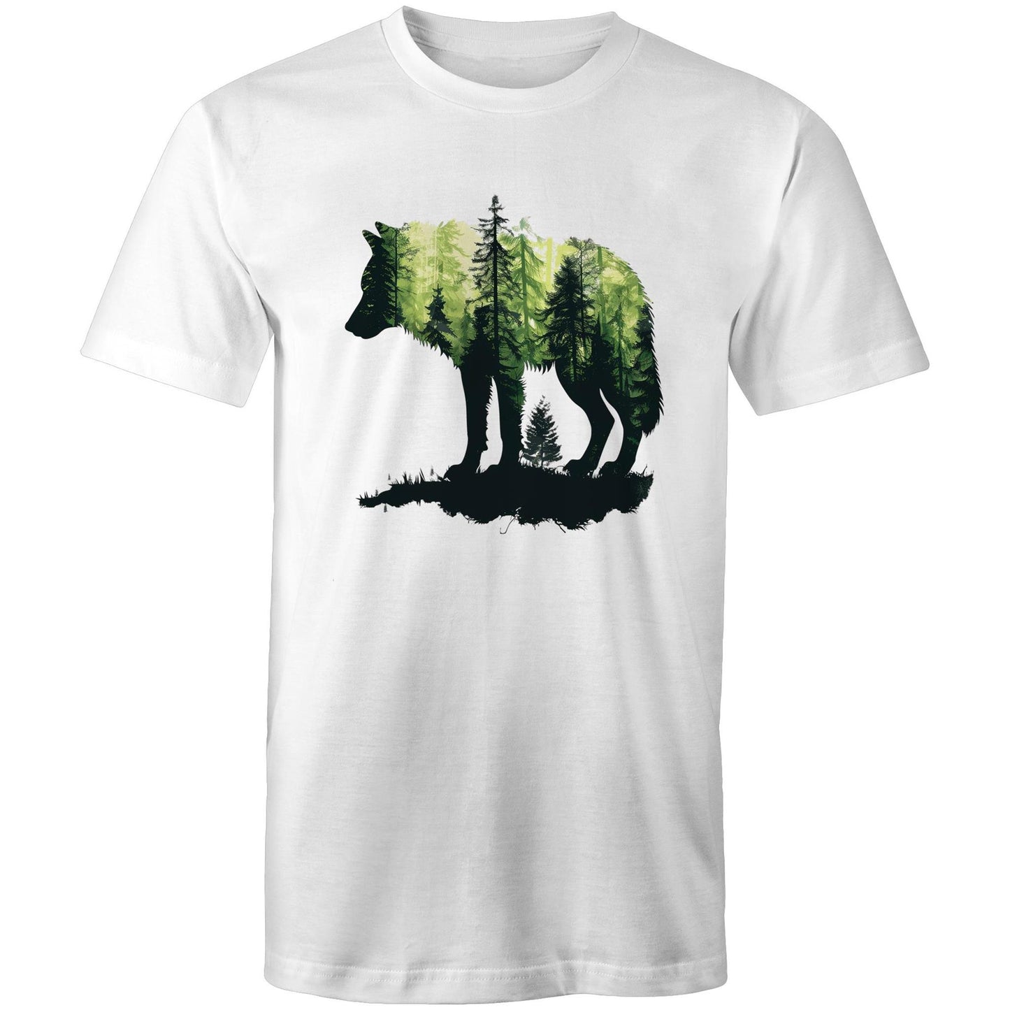 Men's Earthfolk T shirt Forest Wolf - The Crescent Moon