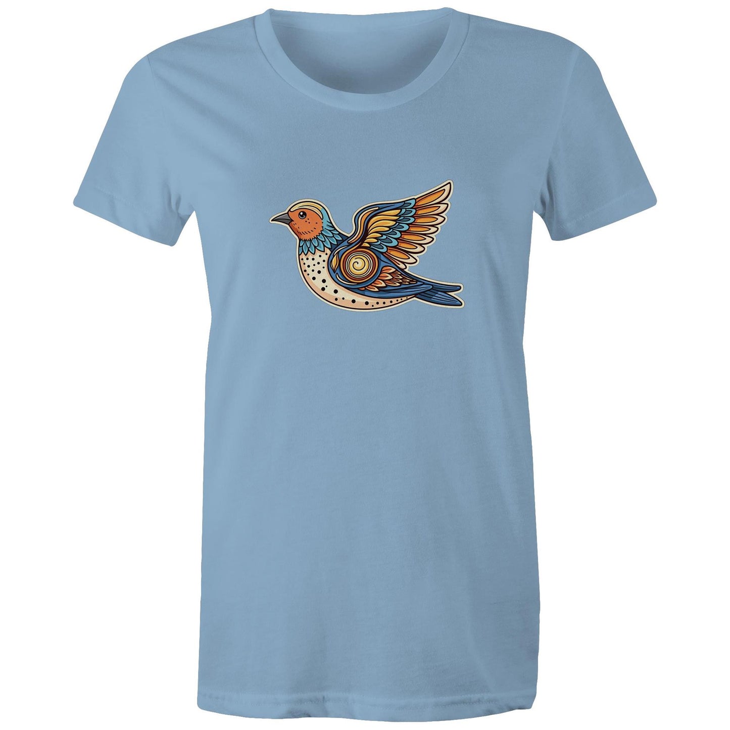 Women's Earthfolk T shirt - Freedom Flight - The Crescent Moon