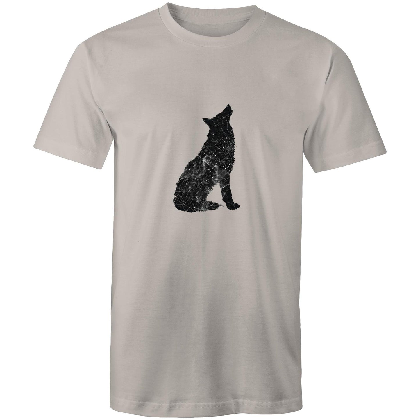 Men's Earthfolk Printed T shirt - Constellation Wolf - The Crescent Moon