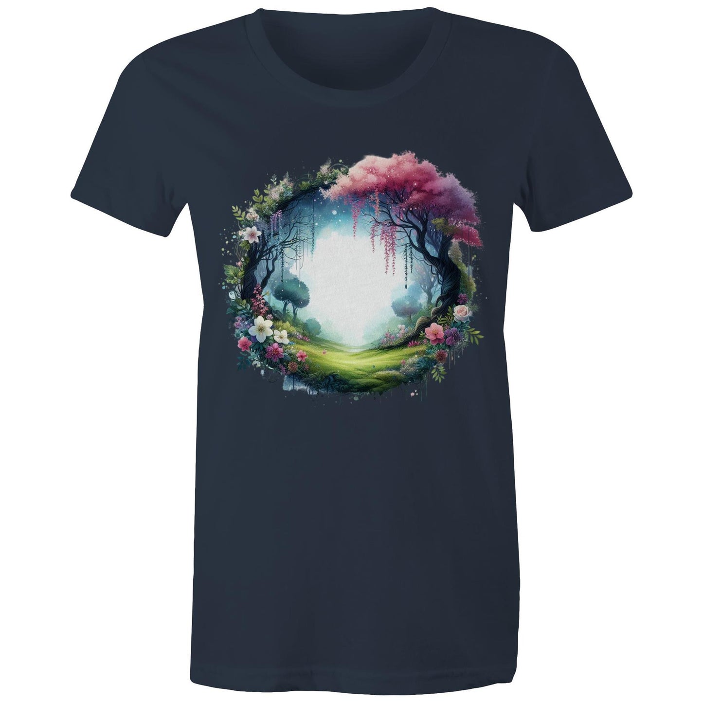 Women's Earthfolk Printed T shirt - Magickal Portal - The Crescent Moon