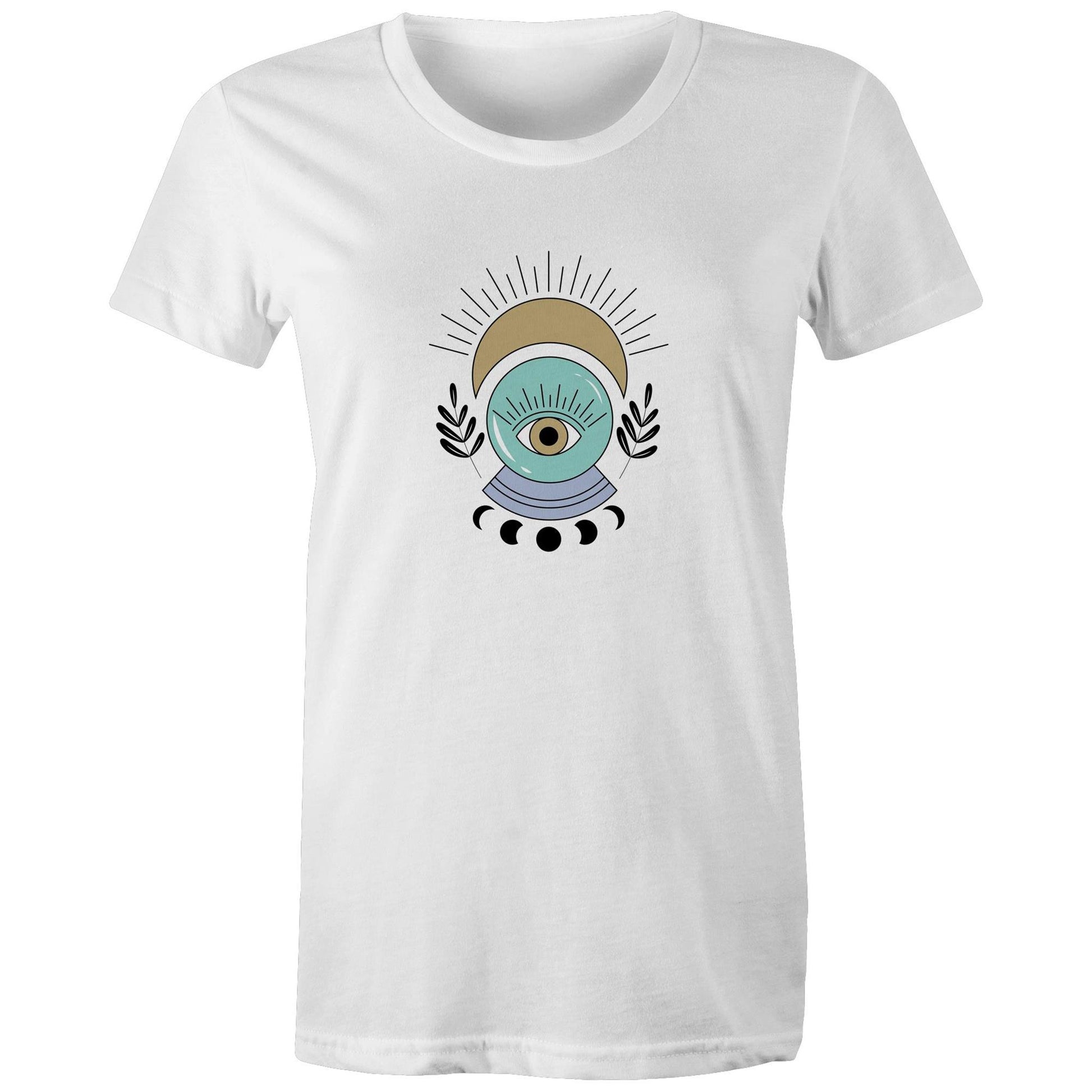 Women's Earthfolk T shirt - Crystal Ball - The Crescent Moon