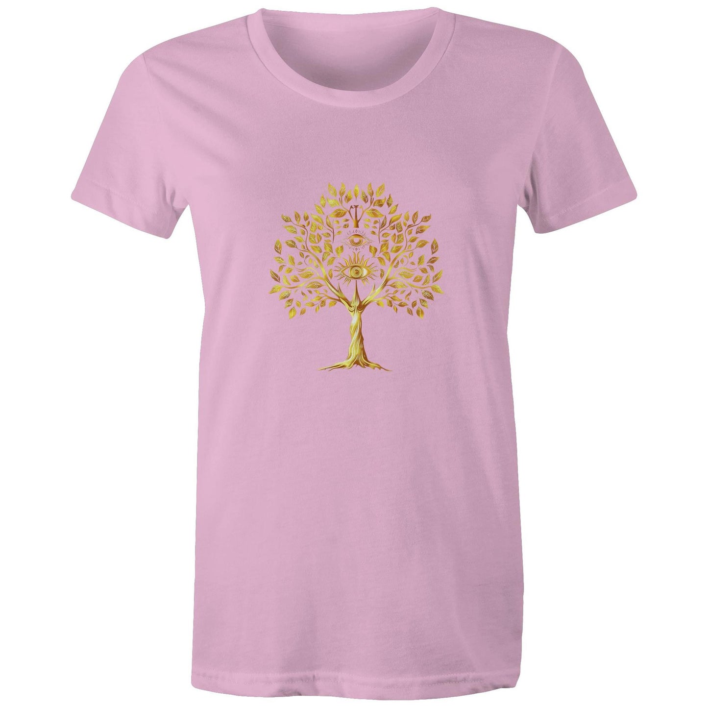 Earthfolk Printed T shirt - Womans Relaxed Fit - Golden Tree