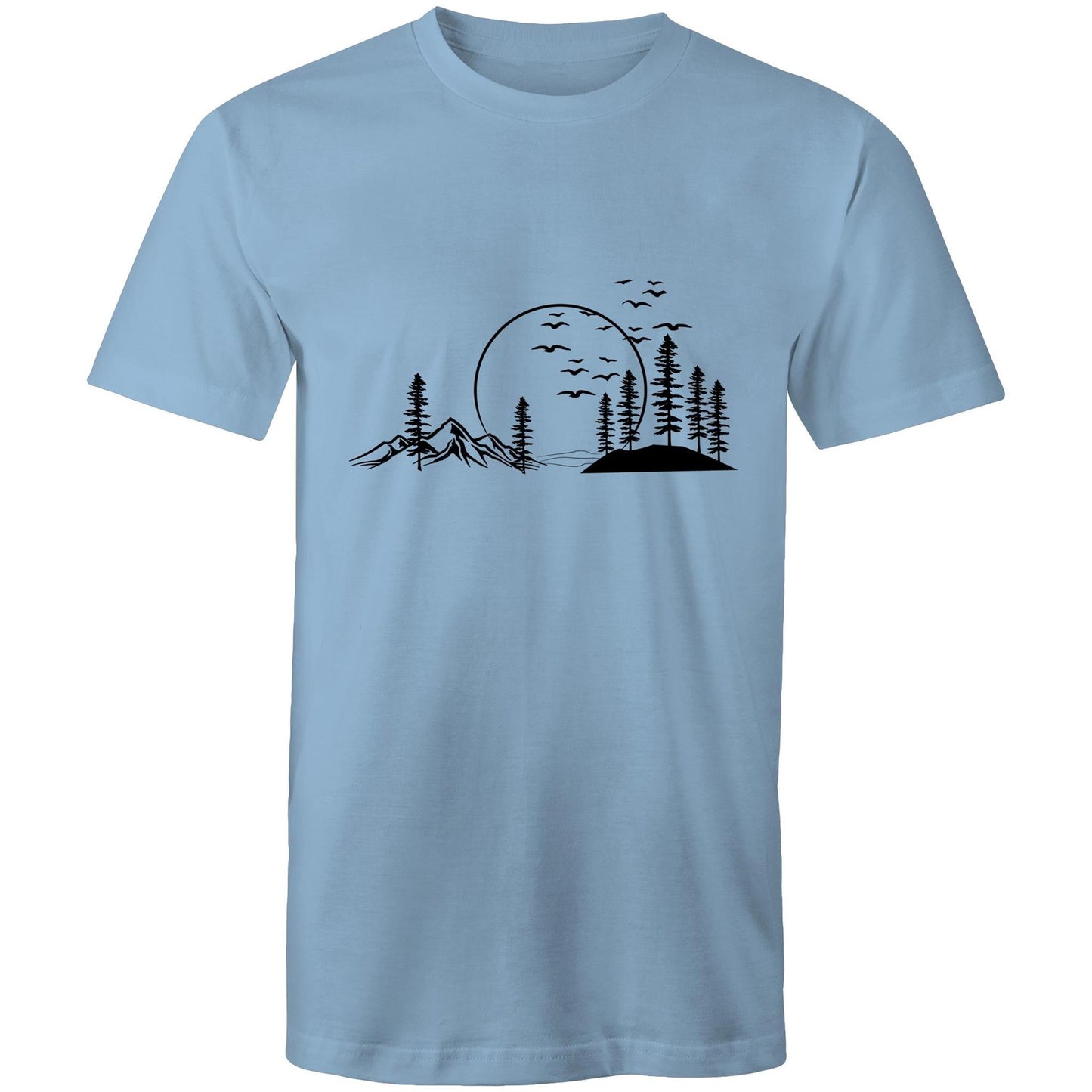 Men's Earthfolk T shirt - Nature in Monochrome - The Crescent Moon