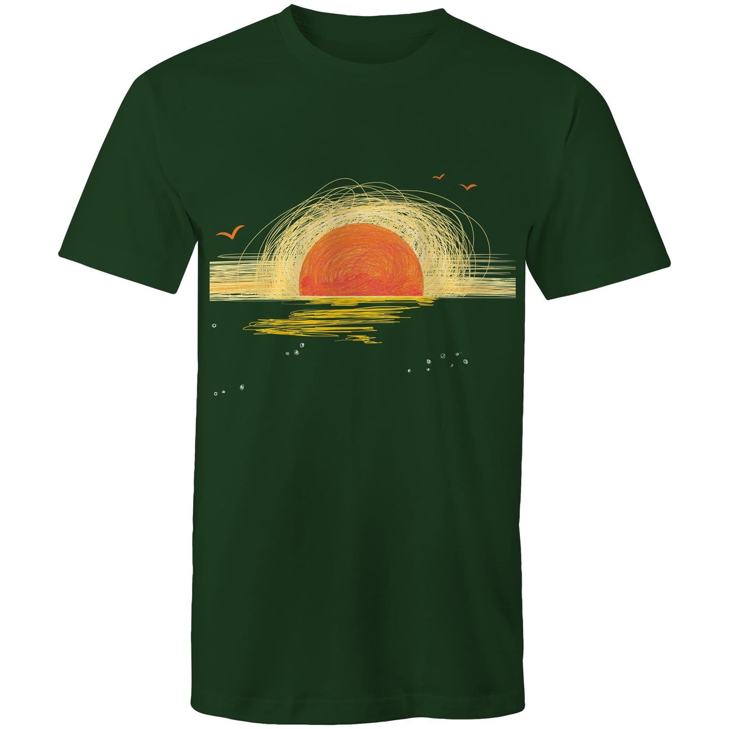 Earthfolk Printed T Shirt - Mens Relaxed Fit - Sunrise Sketch - The Crescent Moon