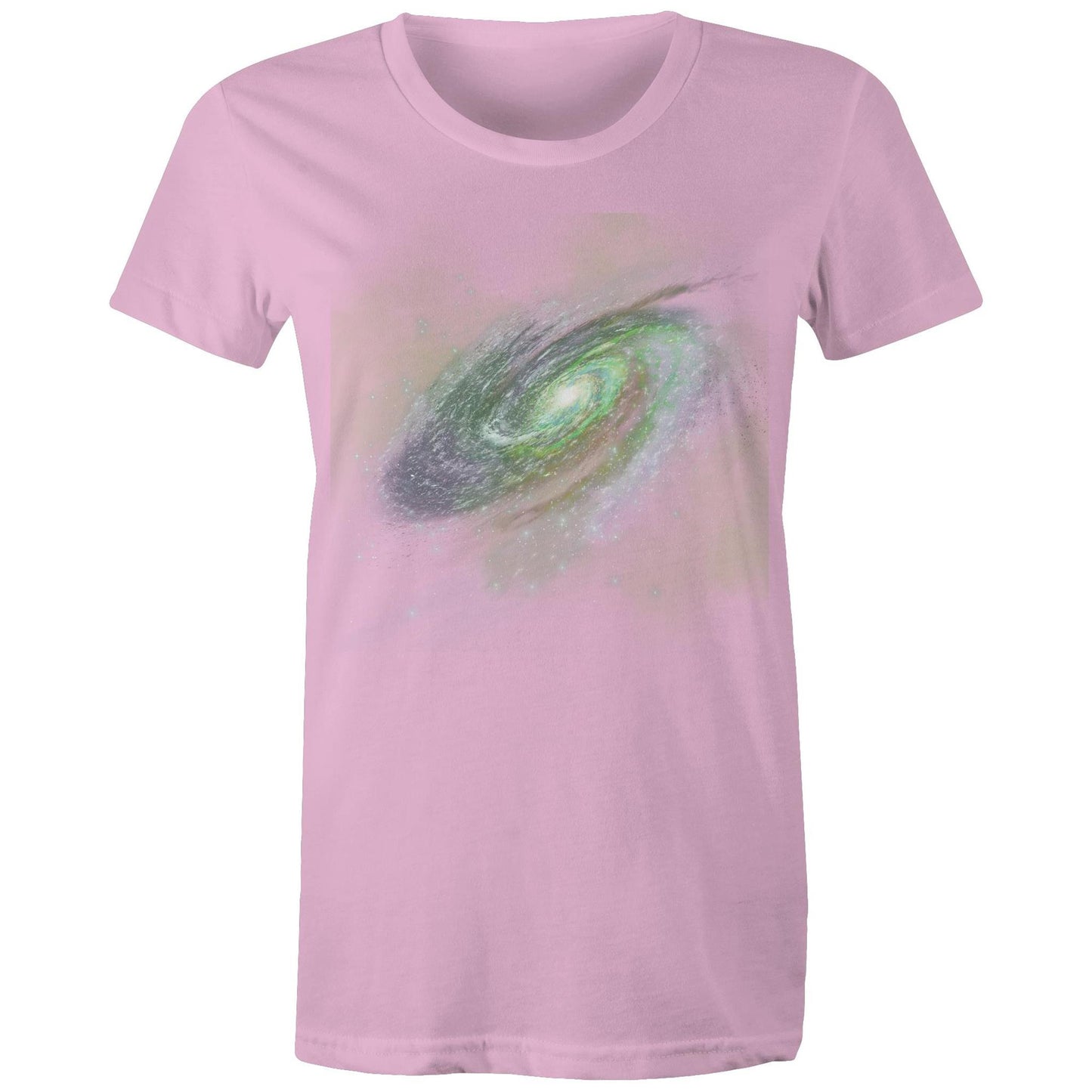 Women's Earthfolk Printed T shirt - Green Galaxy - The Crescent Moon