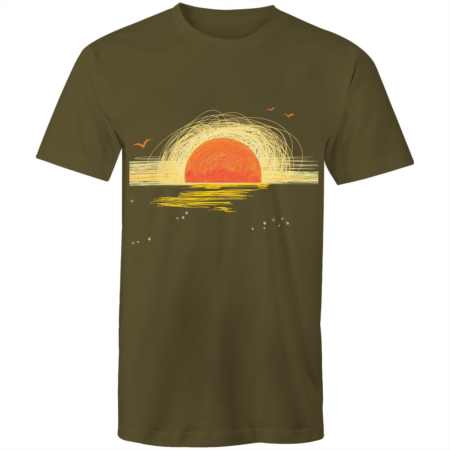 Earthfolk Printed T Shirt - Mens Relaxed Fit - Sunrise Sketch - The Crescent Moon