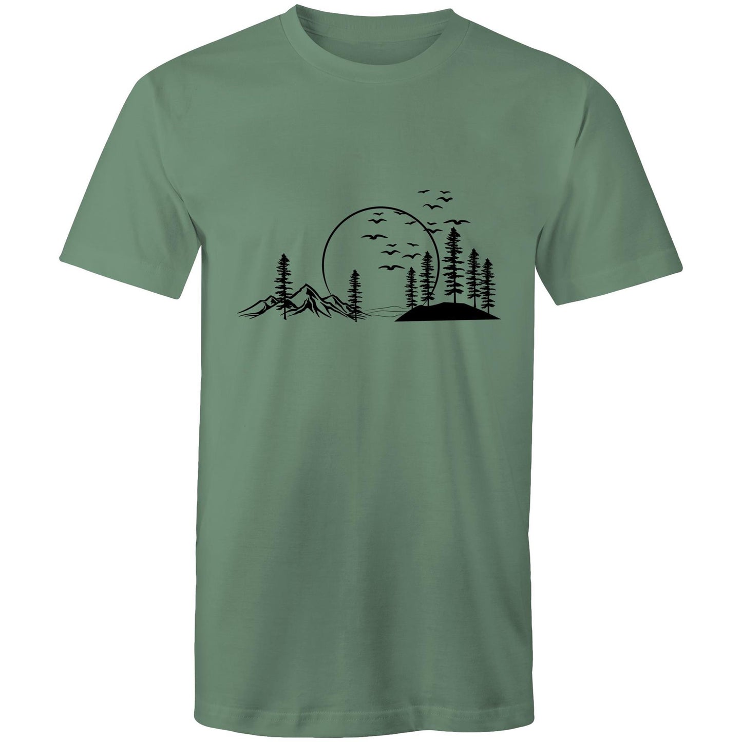 Men's Earthfolk T shirt - Nature in Monochrome - The Crescent Moon