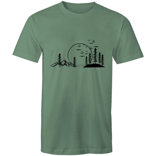 Men's Earthfolk T shirt - Nature in Monochrome - The Crescent Moon