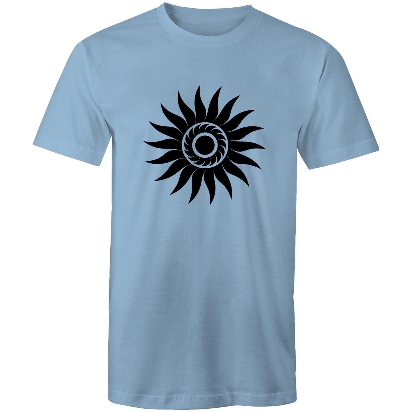 Men's Earthfolk T shirt - Spiral Sun - The Crescent Moon