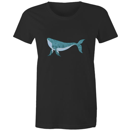 Earthfolk Printed t Shirt - Women's Relaxed Fit - Whale - The Crescent Moon