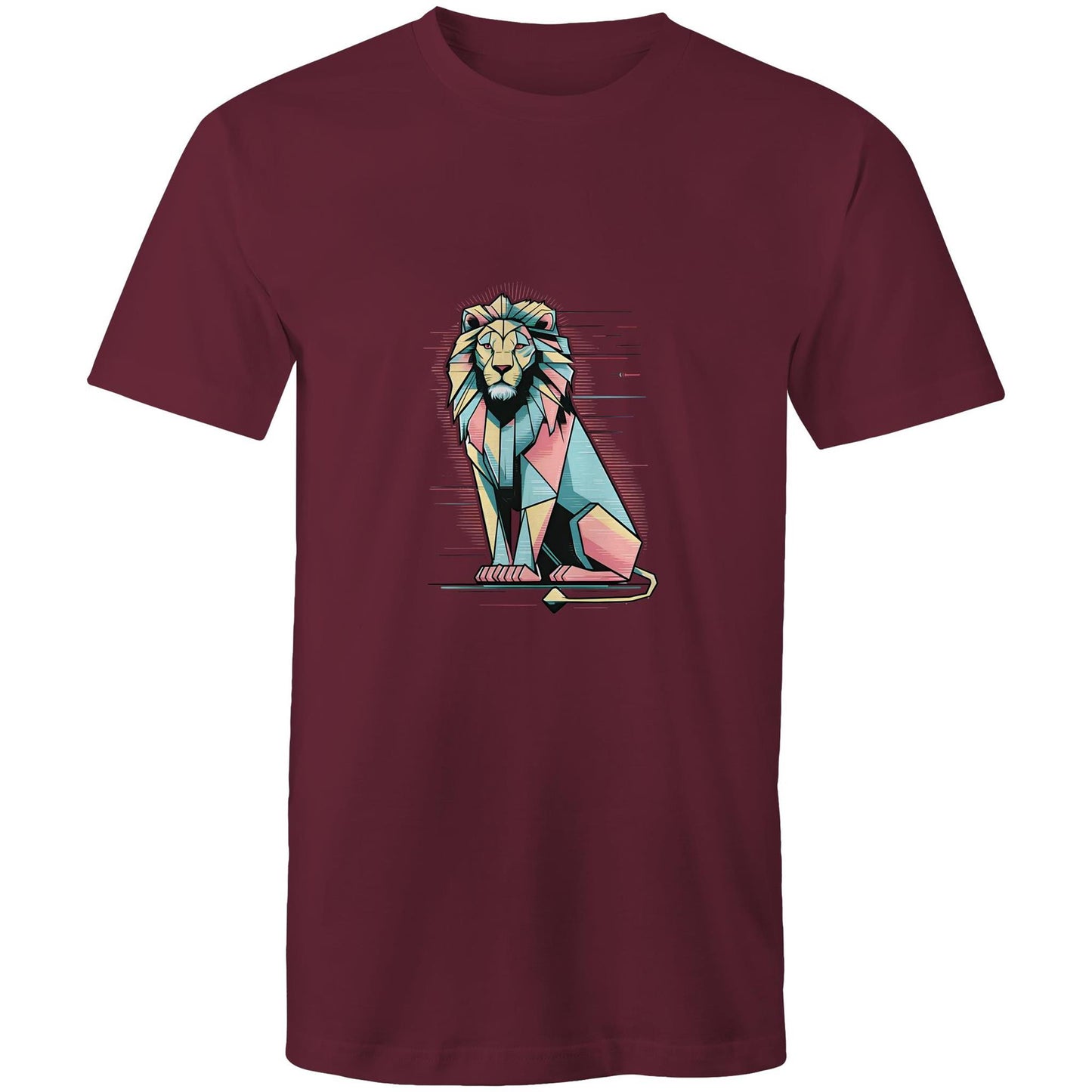 Men's Earthfolk T shirt - Geo Lion - The Crescent Moon