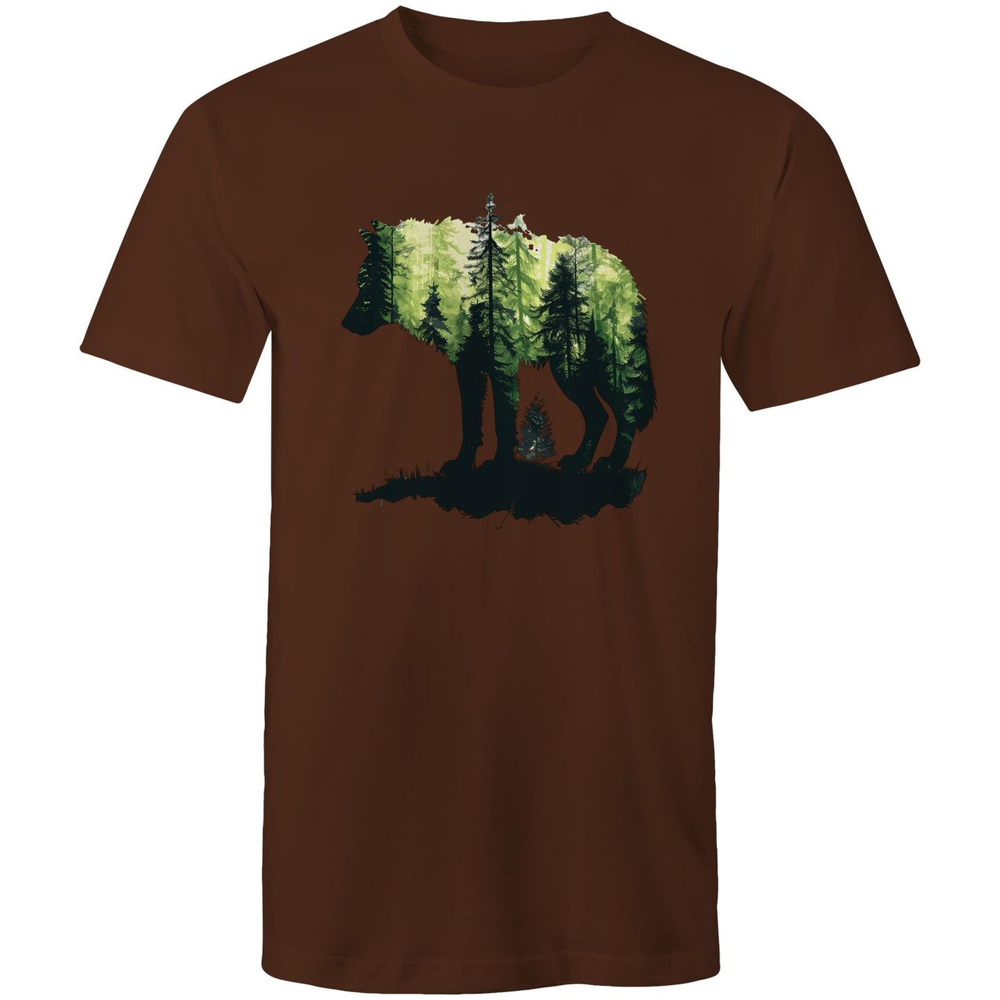 Men's Earthfolk T shirt Forest Wolf - The Crescent Moon