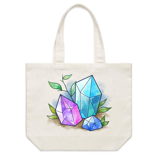 Earthfolk Canvas Tote Bag - Water Crystals - The Crescent Moon