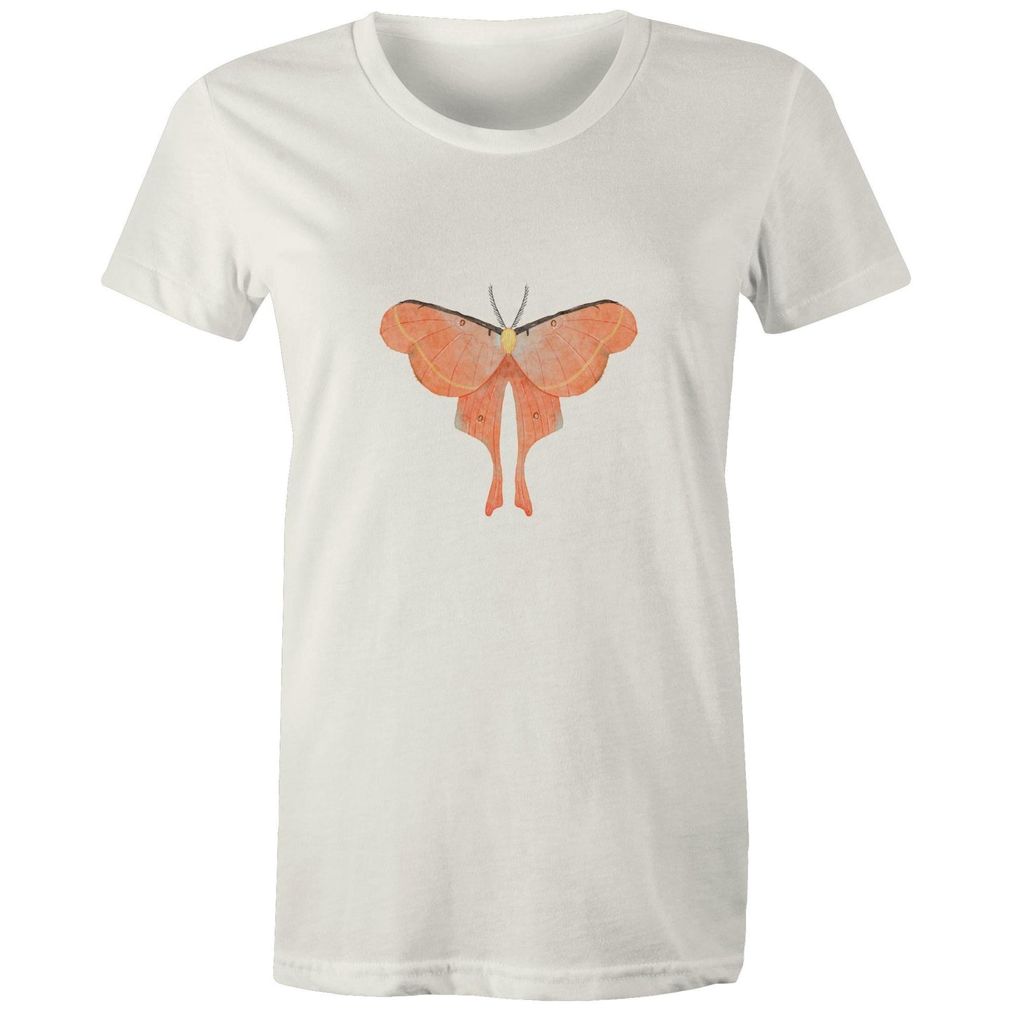 Earthfolk Printed T shirt - Women's Relaxed Fit - Orange Moth