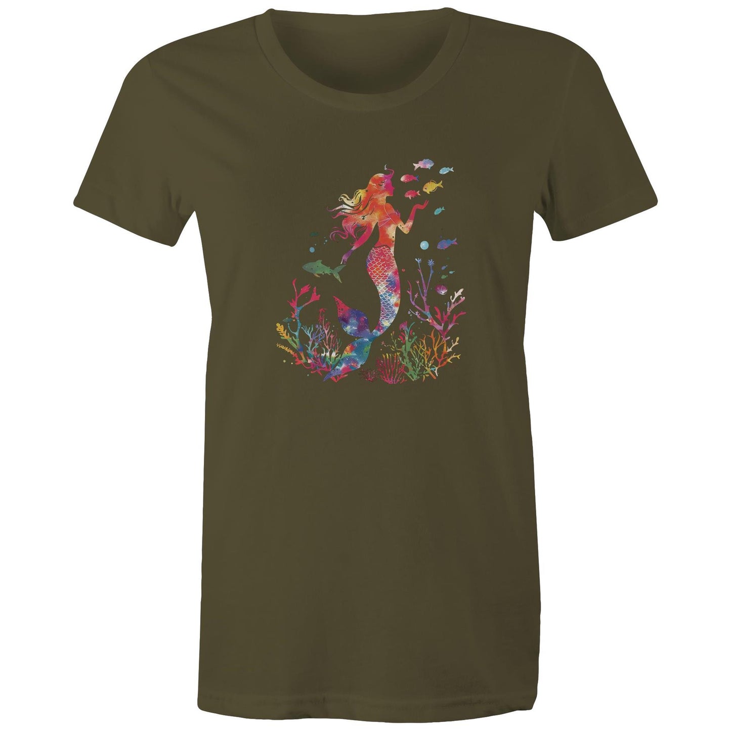 Women's Earthfolk Printed T shirt - Colourful Mermaid